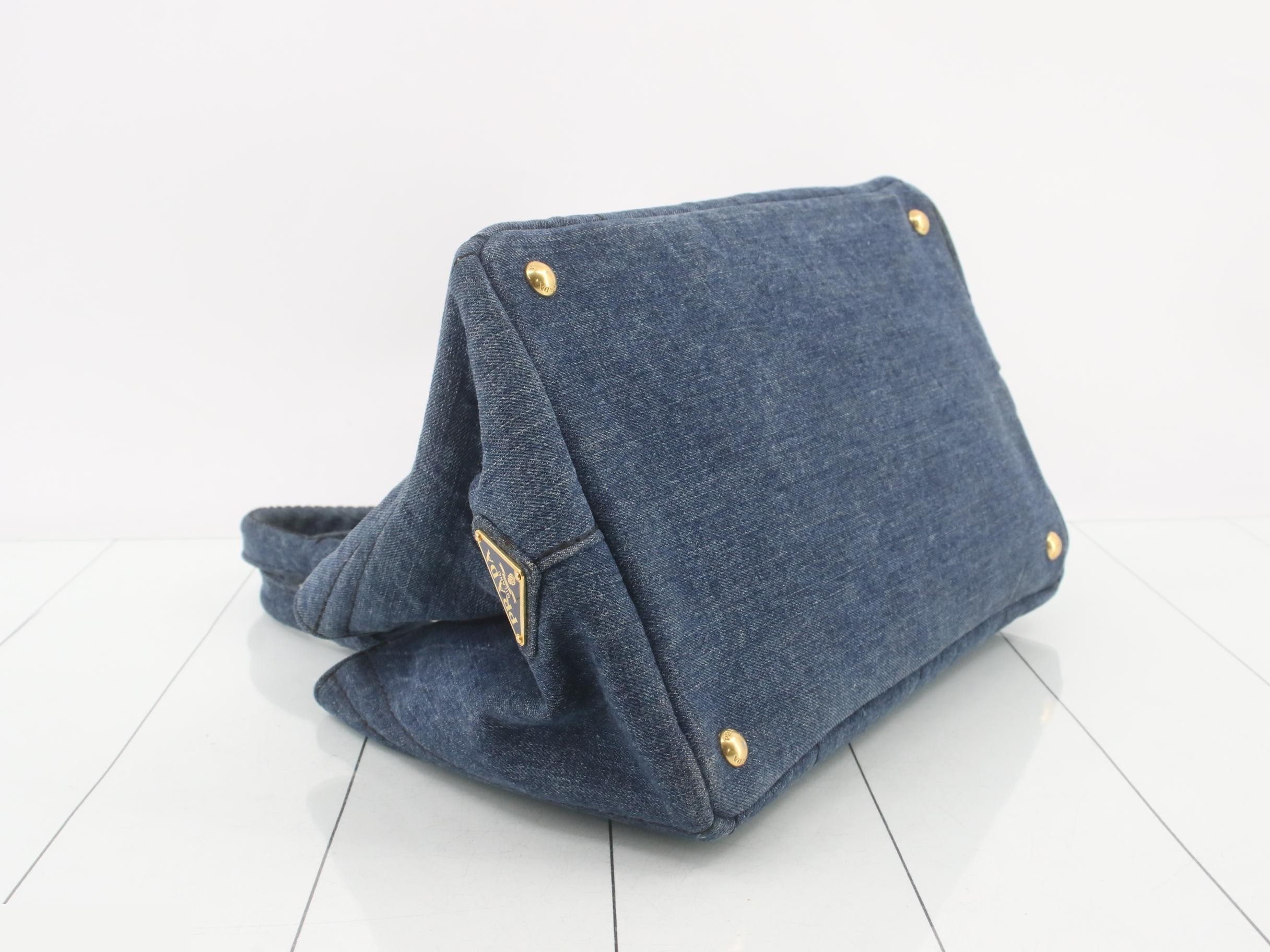 Canapa M Handbag, Indigo Denim — view 5