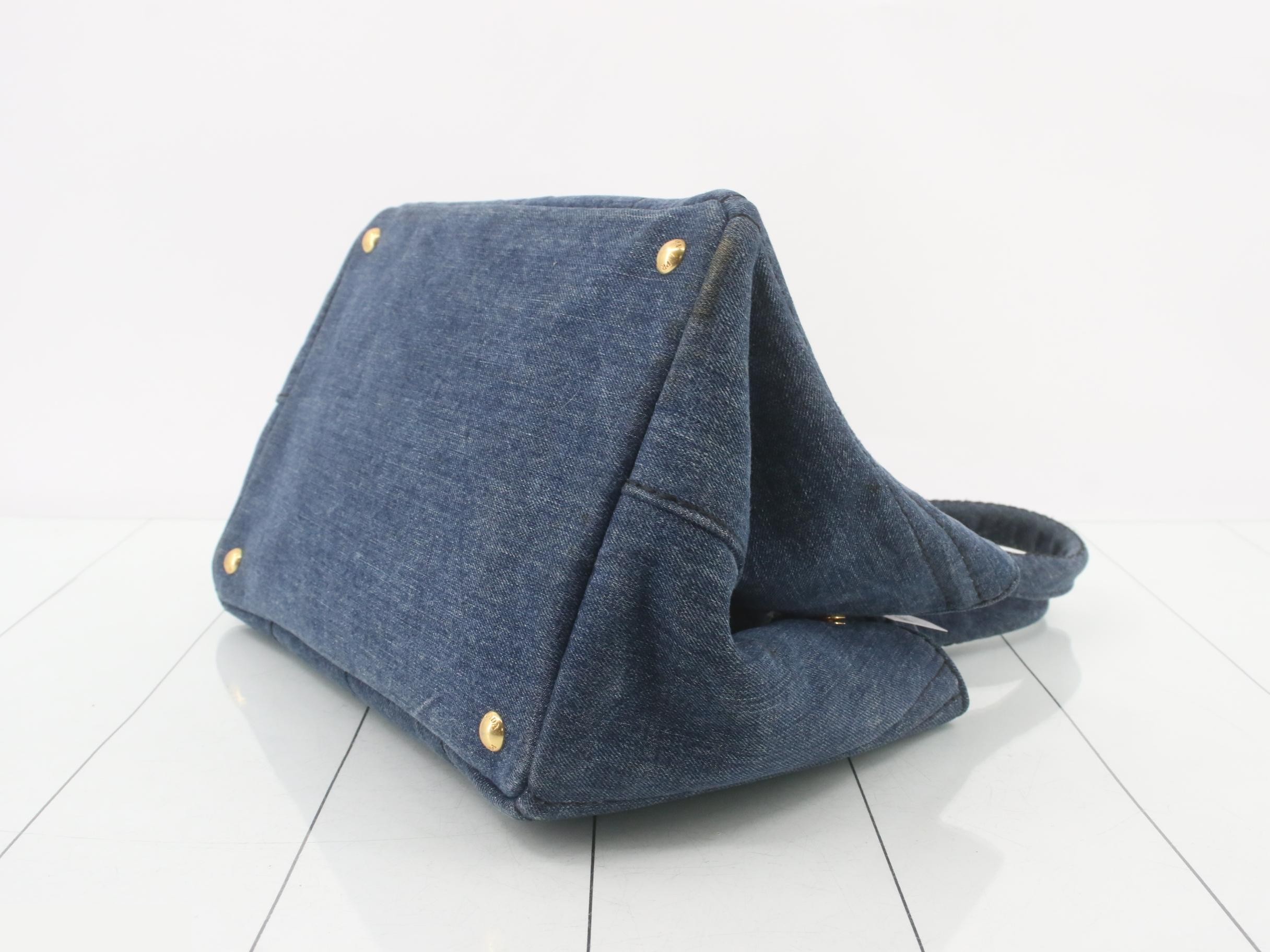 Canapa M Handbag, Indigo Denim — view 6