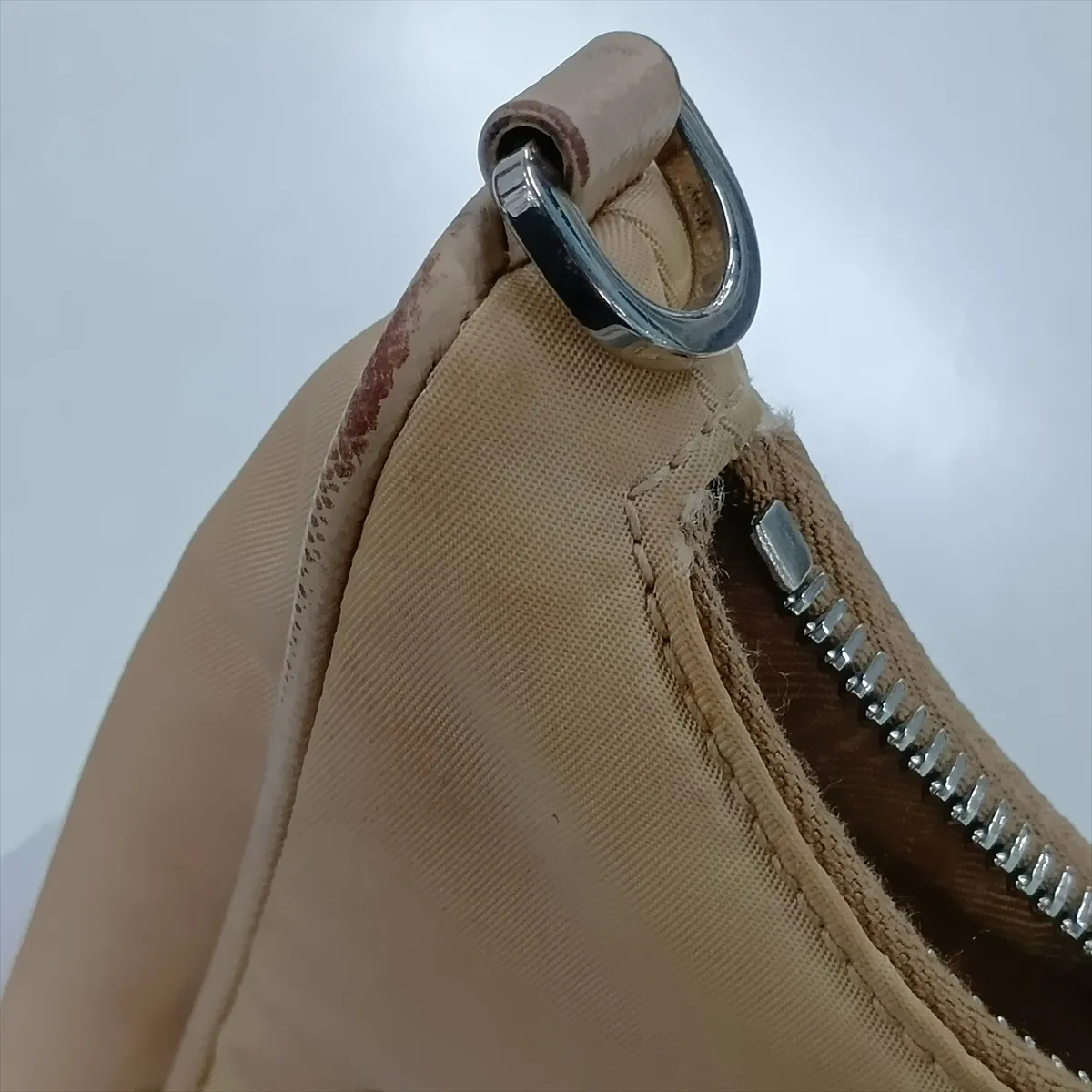 Tessuto Nylon x Leather 2-Way Shoulder Bag, Beige — view 11