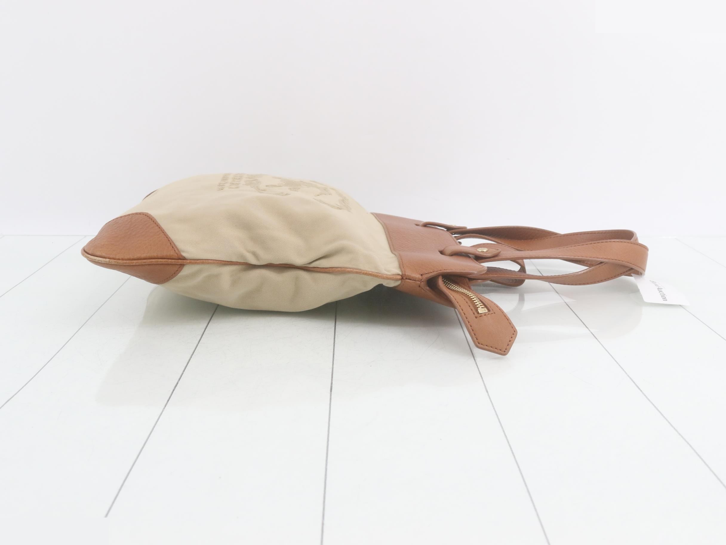 Logo tote bag, beige, brown — view 3