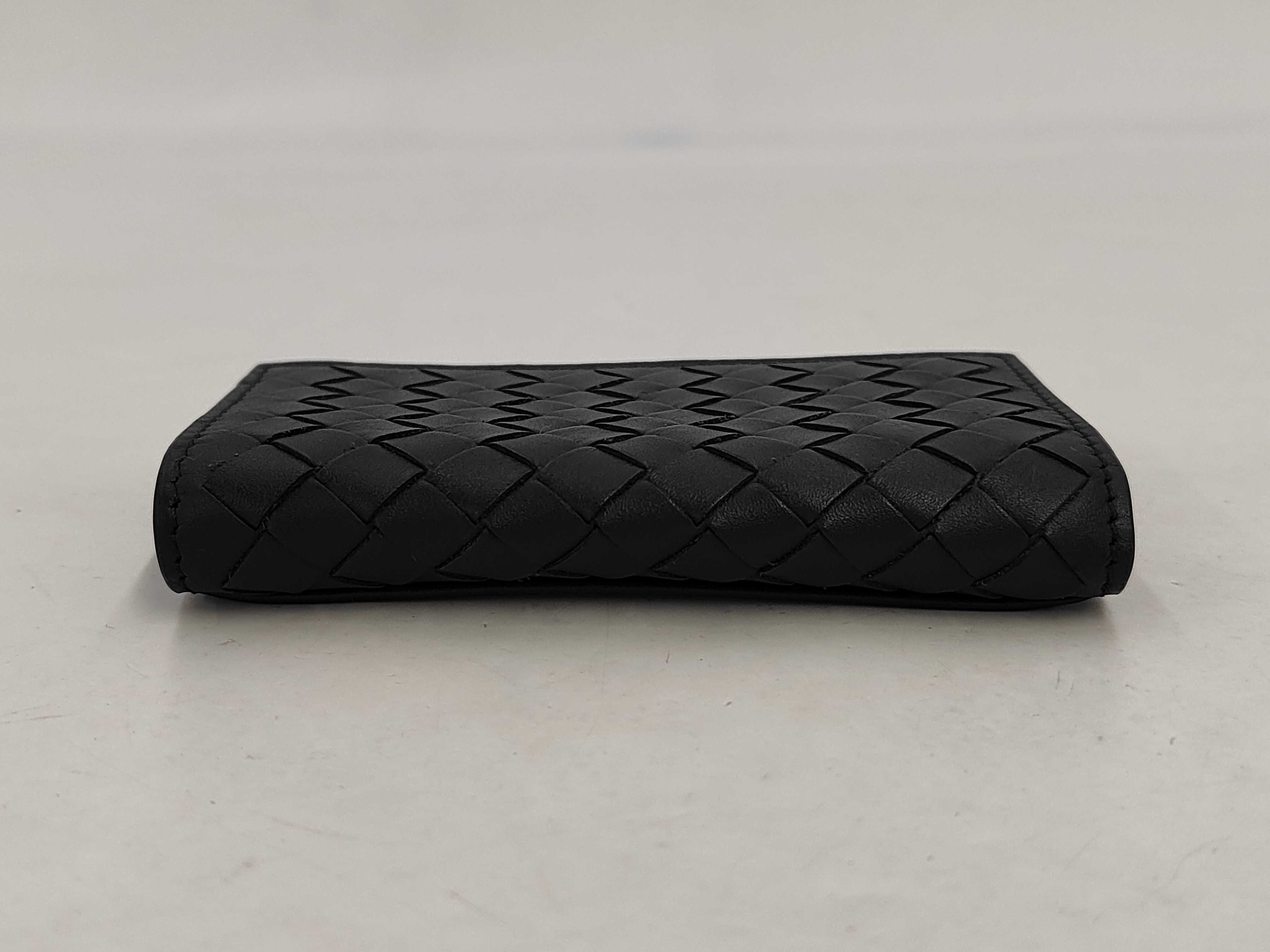 Intrecciato Leather Card Case, Navy - Card Case — view 5
