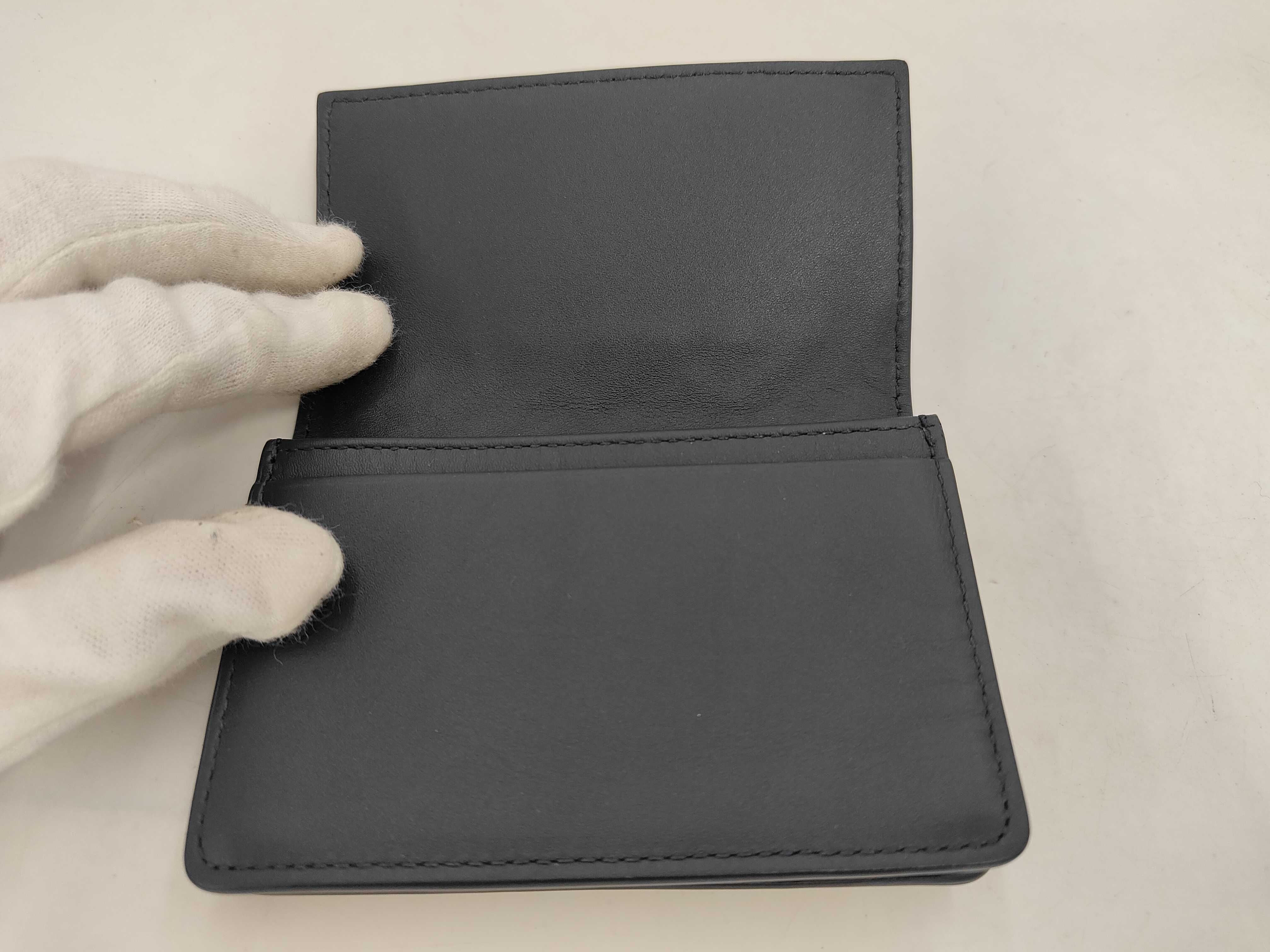 Intrecciato Leather Card Case, Navy - Card Case — view 7