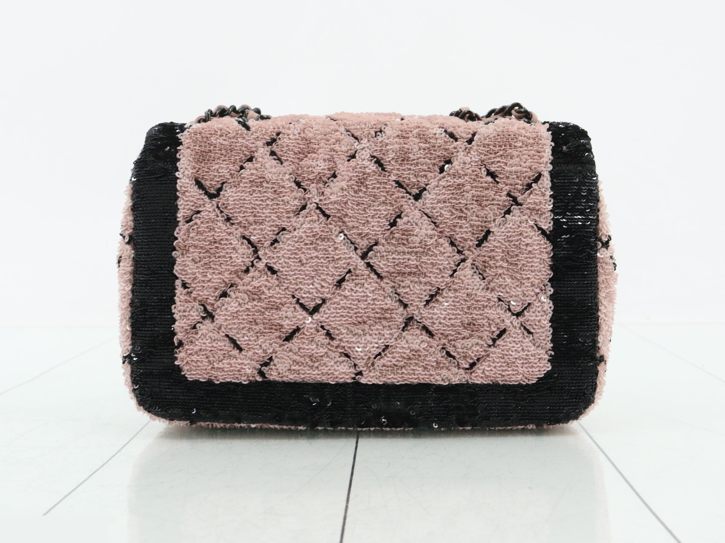 Sequined Mini Matelassé Shoulder Bag — view 2