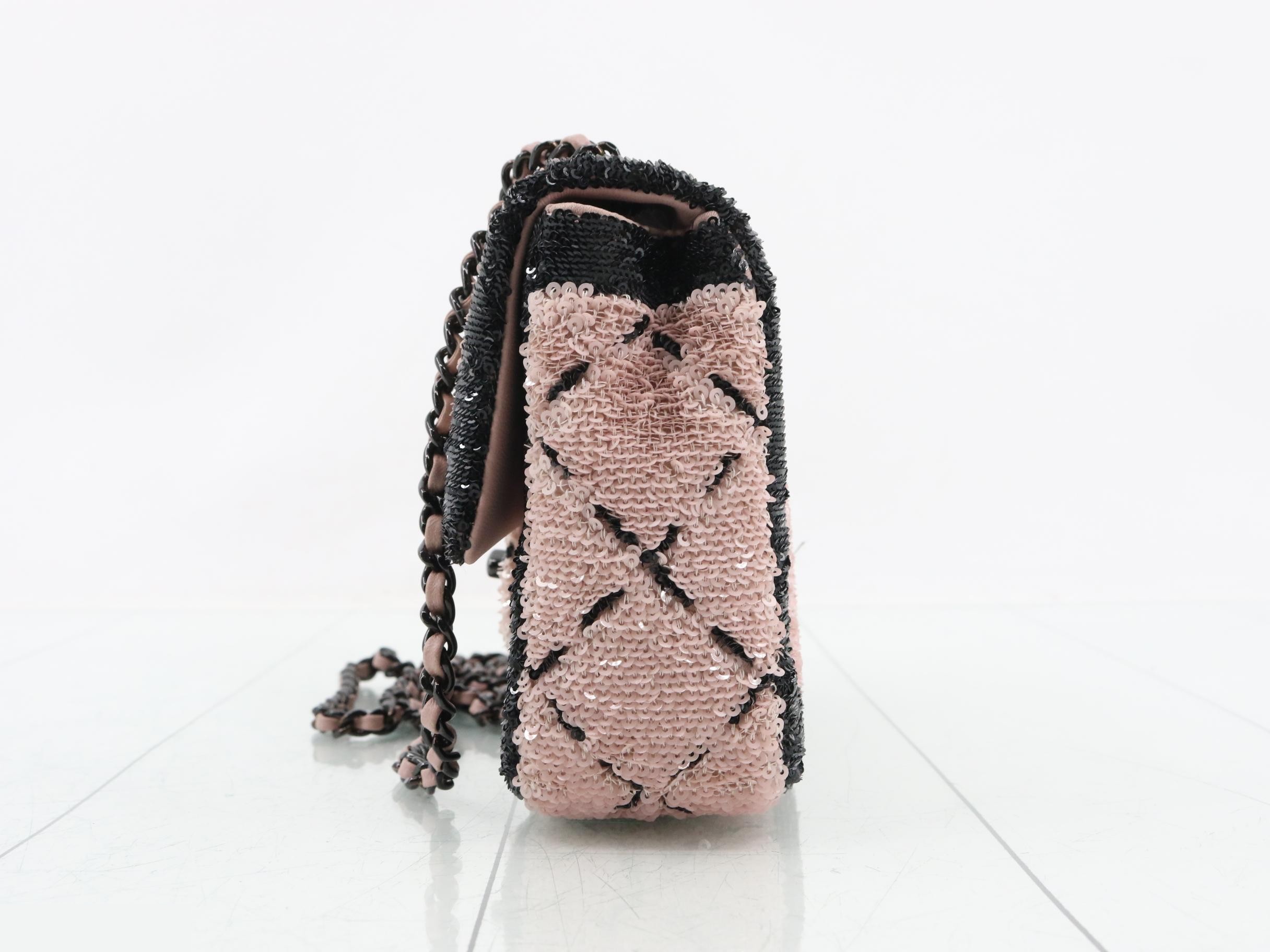 Sequined Mini Matelassé Shoulder Bag — view 3
