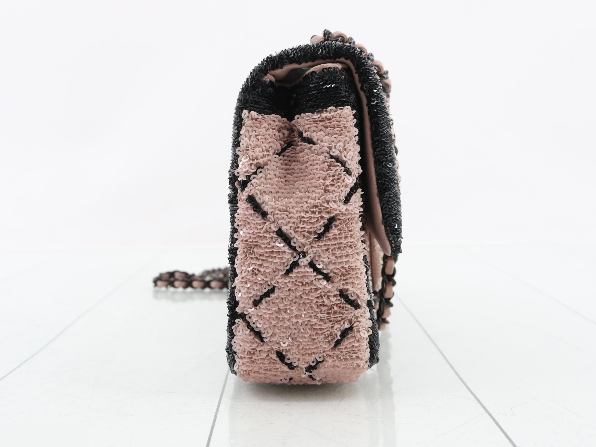 Sequined Mini Matelassé Shoulder Bag — view 4