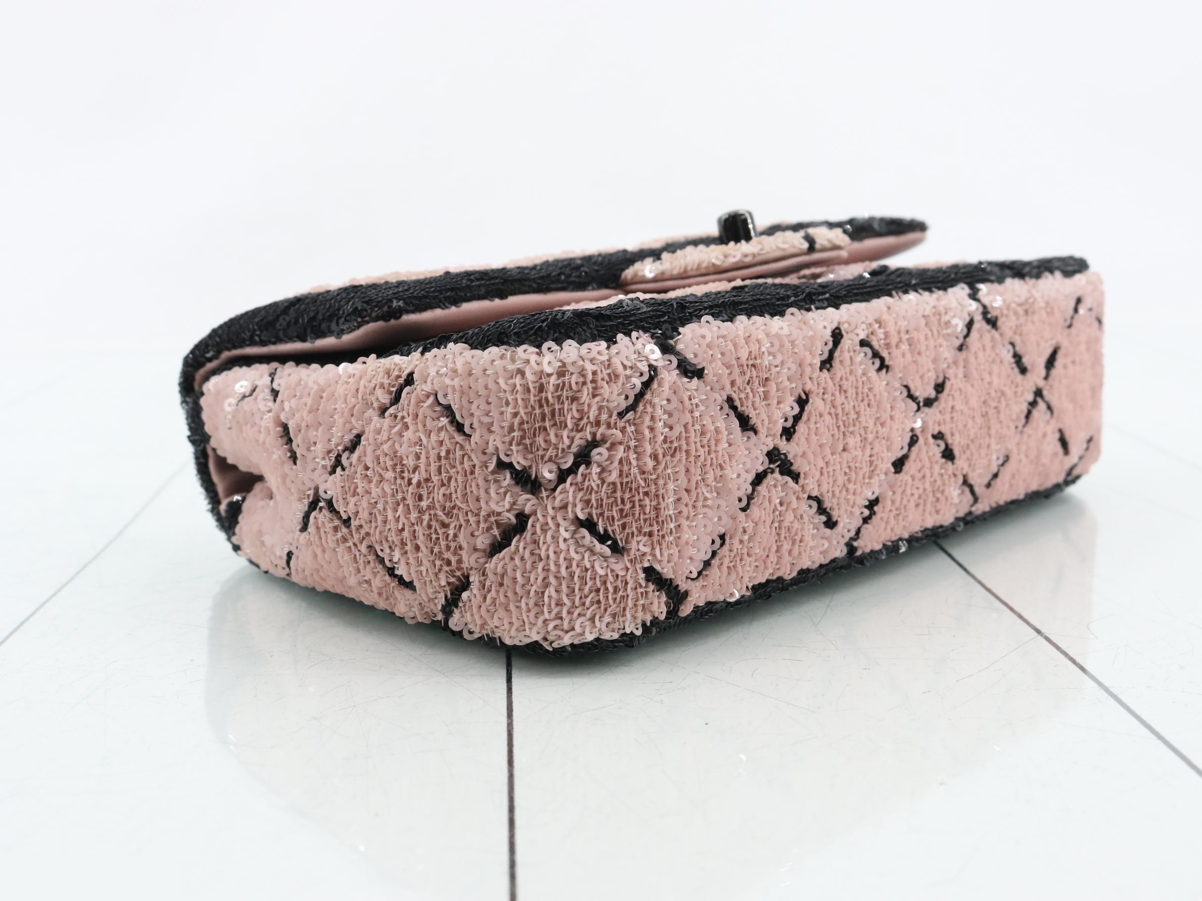 Sequined Mini Matelassé Shoulder Bag — view 5