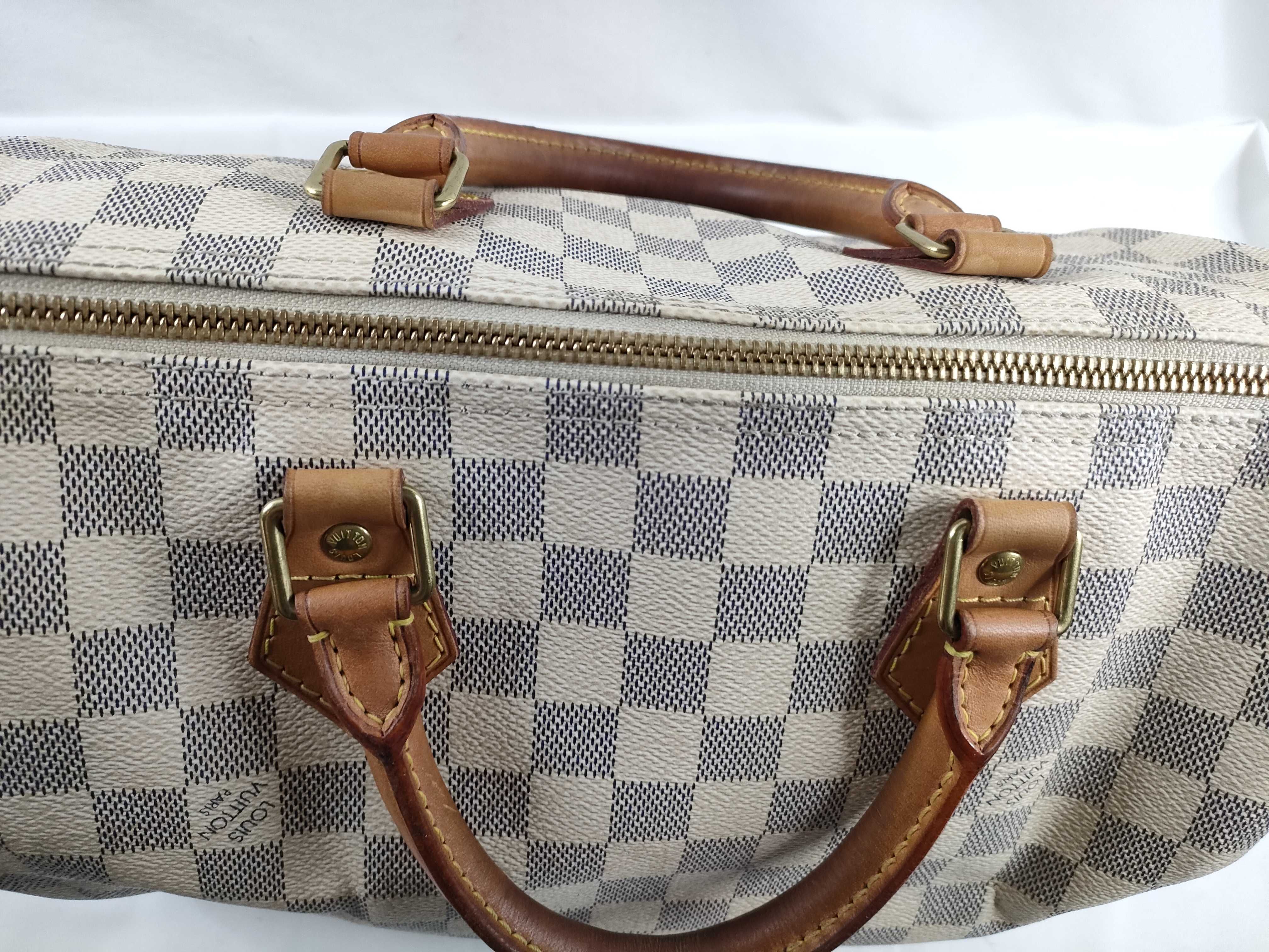 Damier Azure Speedy 30 N41533 White Handbag — view 11