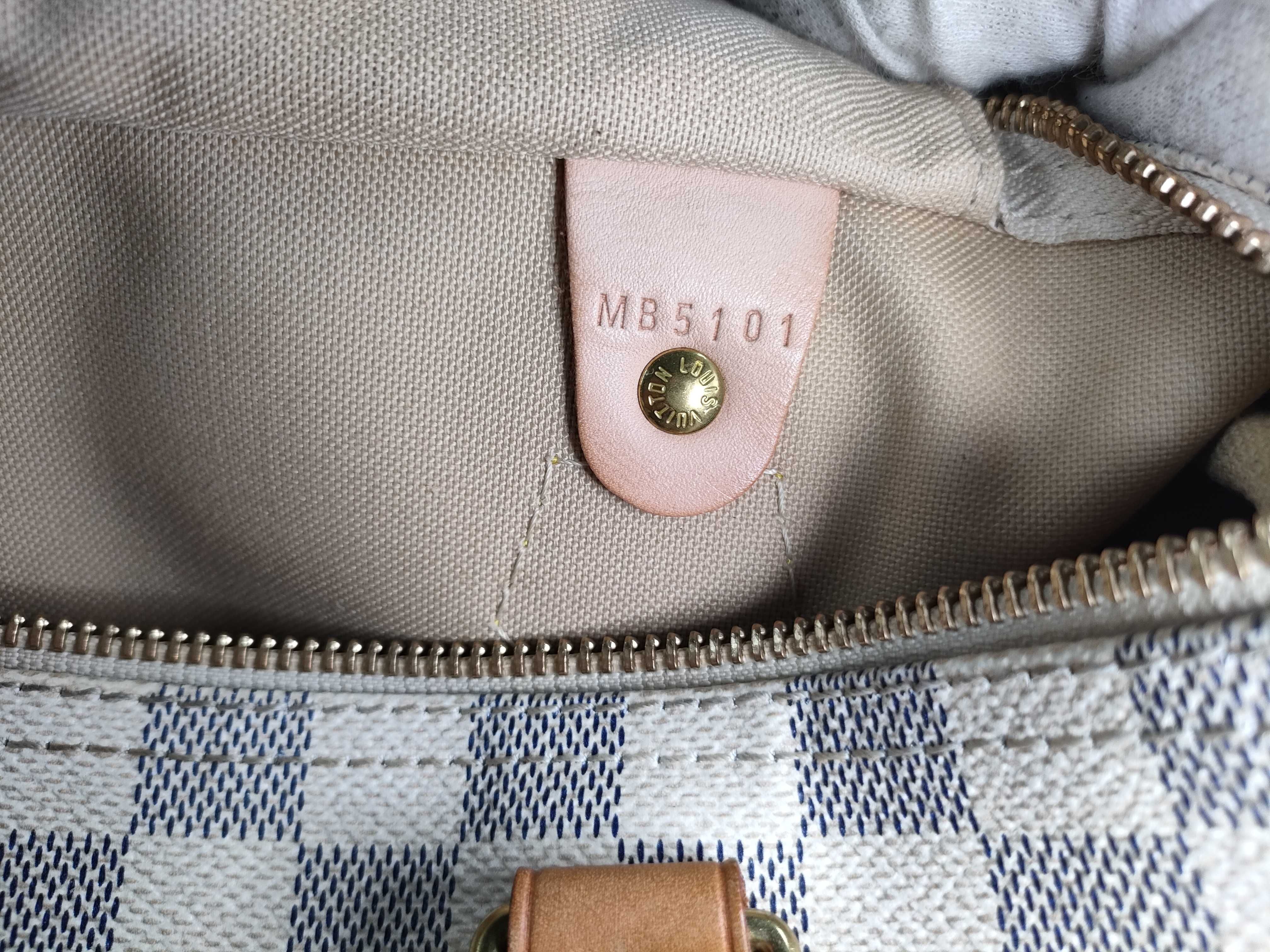 Damier Azure Speedy 30 N41533 White Handbag — view 15