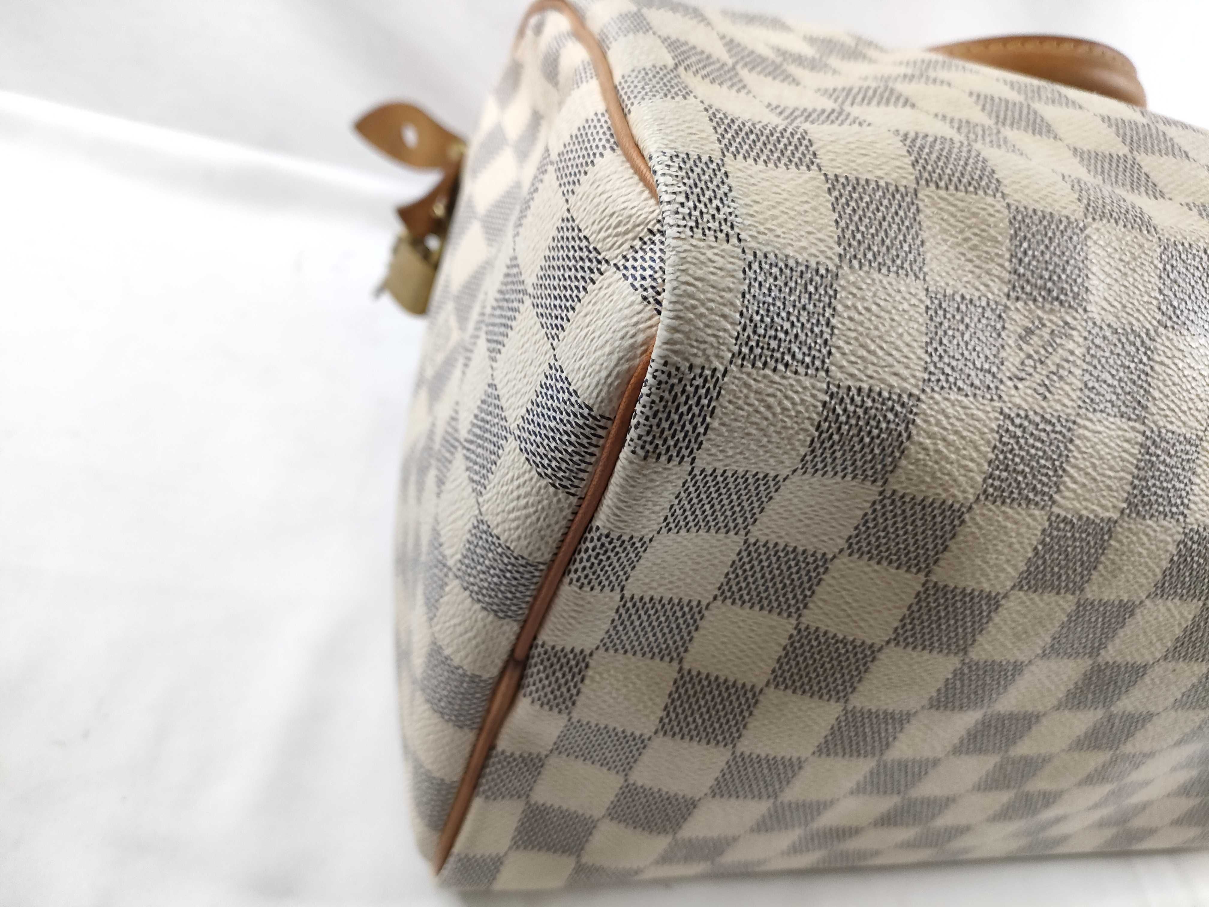 Damier Azure Speedy 30 N41533 White Handbag — view 3