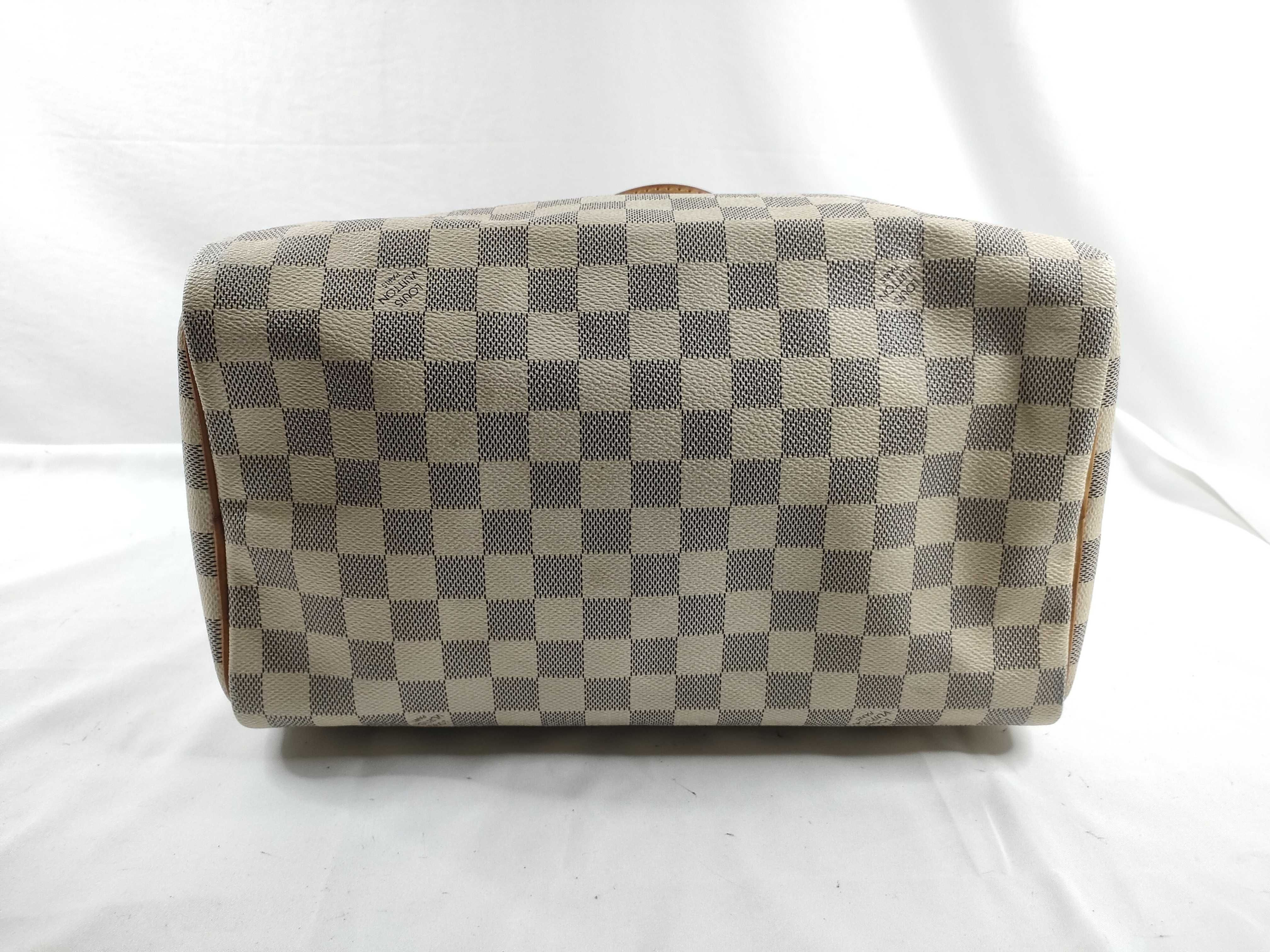 Damier Azure Speedy 30 N41533 White Handbag — view 4