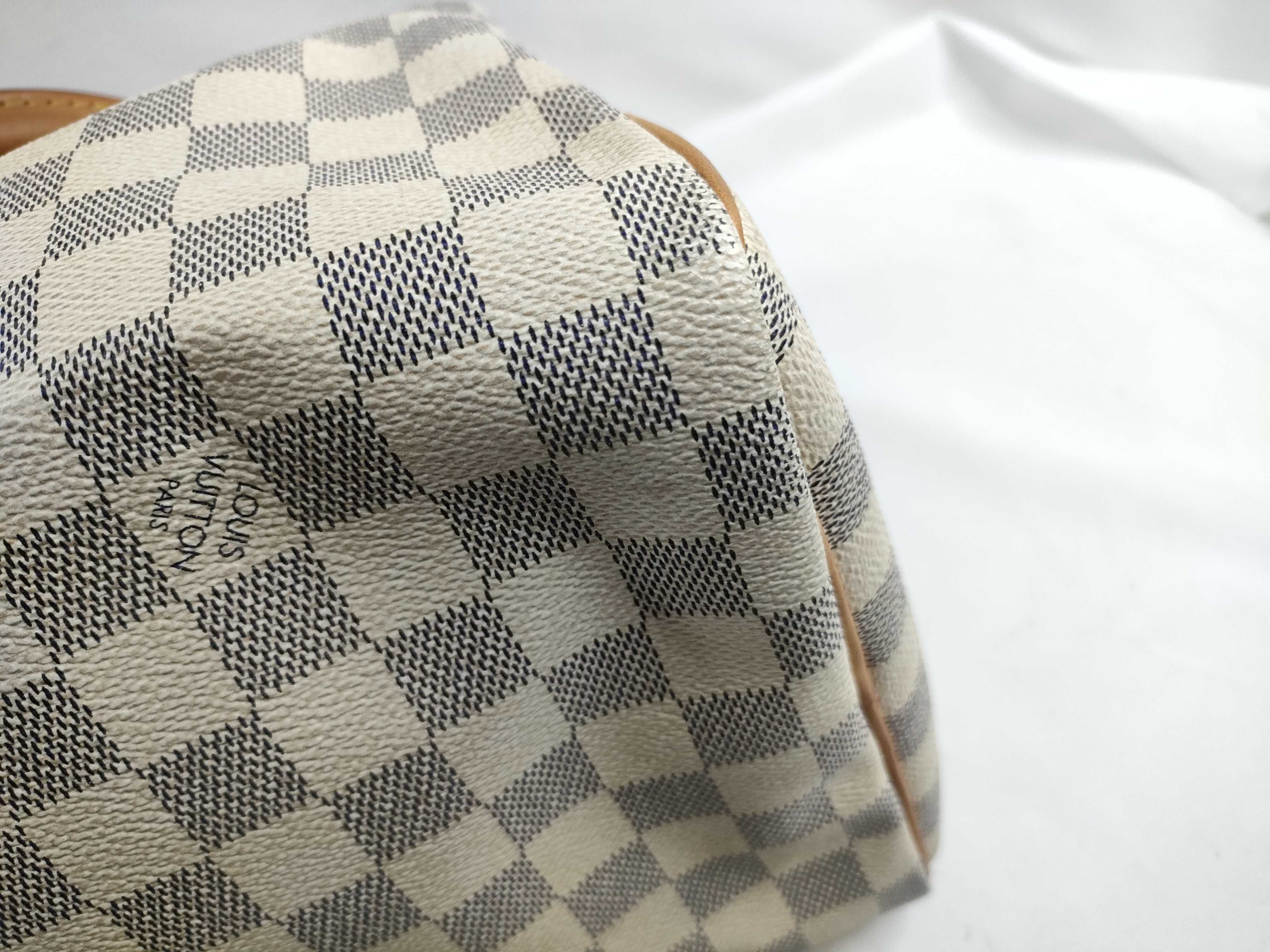 Damier Azure Speedy 30 N41533 White Handbag — view 5
