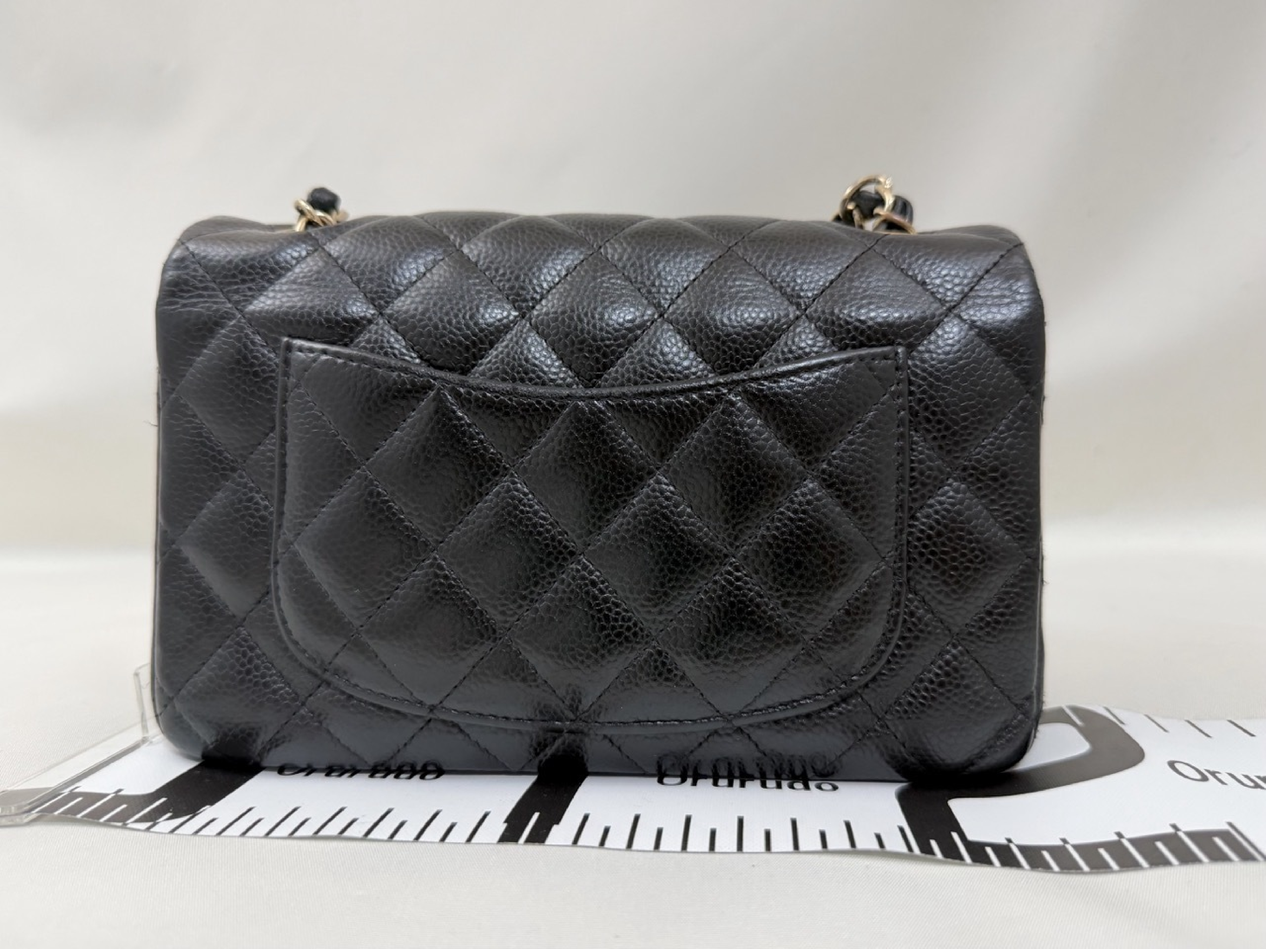Caviar Skin Mini Matelassé Chain Shoulder Bag, Black, Serial Number 11 (Shoulder Bag) — view 2