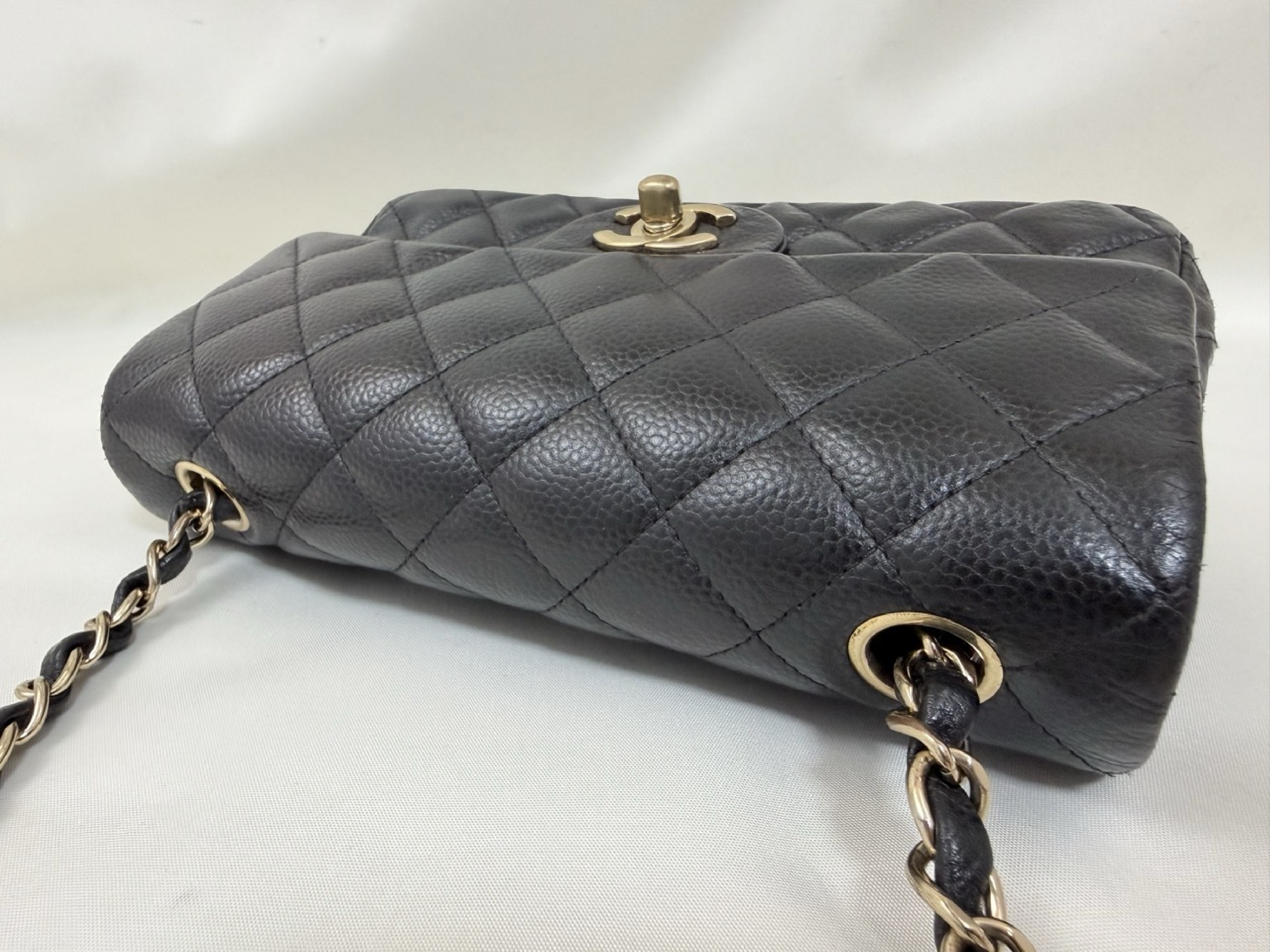 Caviar Skin Mini Matelassé Chain Shoulder Bag, Black, Serial Number 11 (Shoulder Bag) — view 5