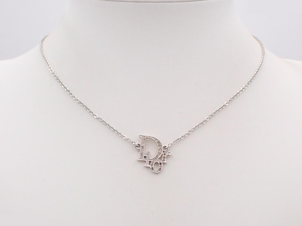 Logo Necklace with Rhinestones D21143 — view 3