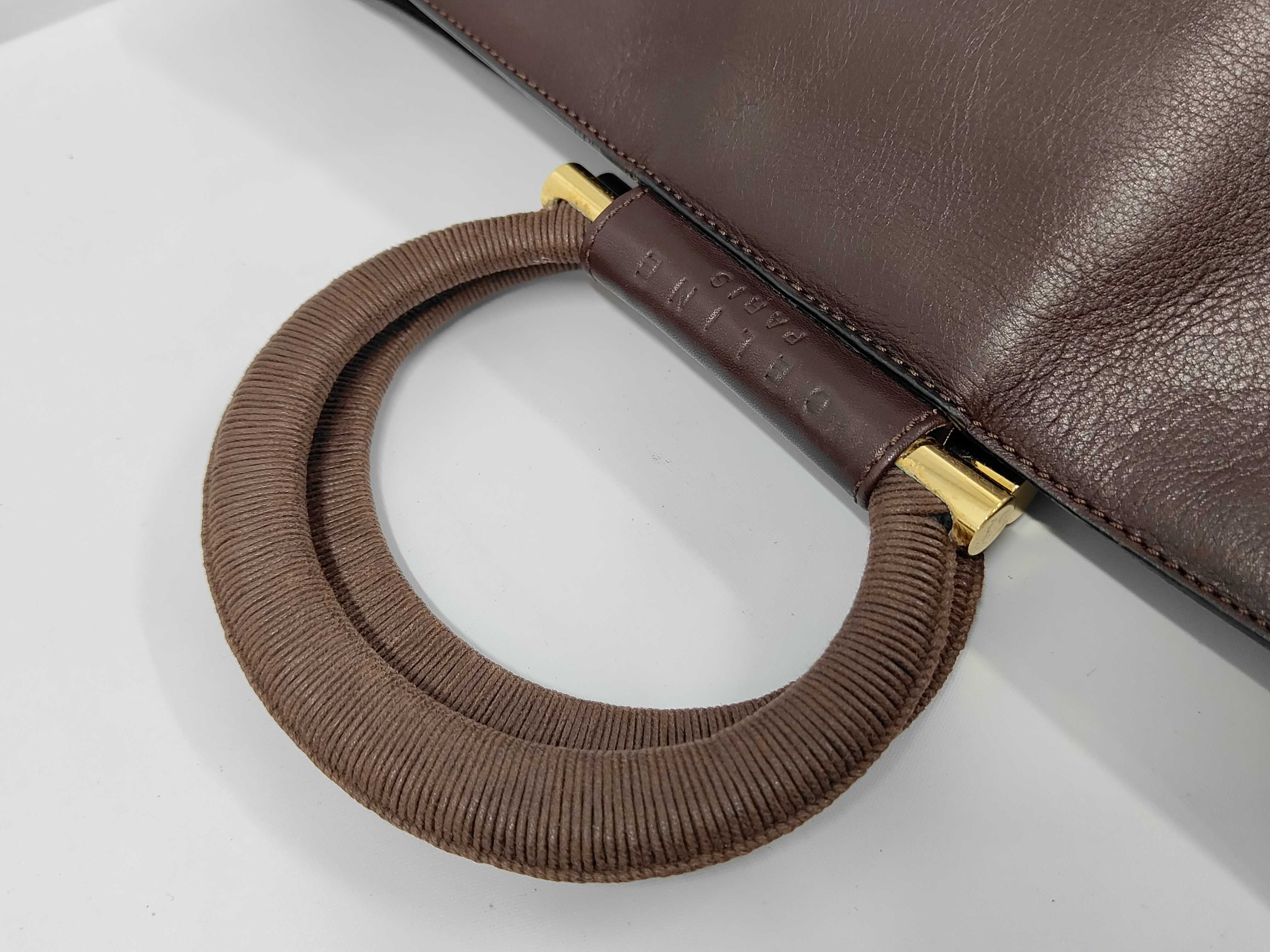 Top Handle Circle Handle Leather Tote Bag — view 5