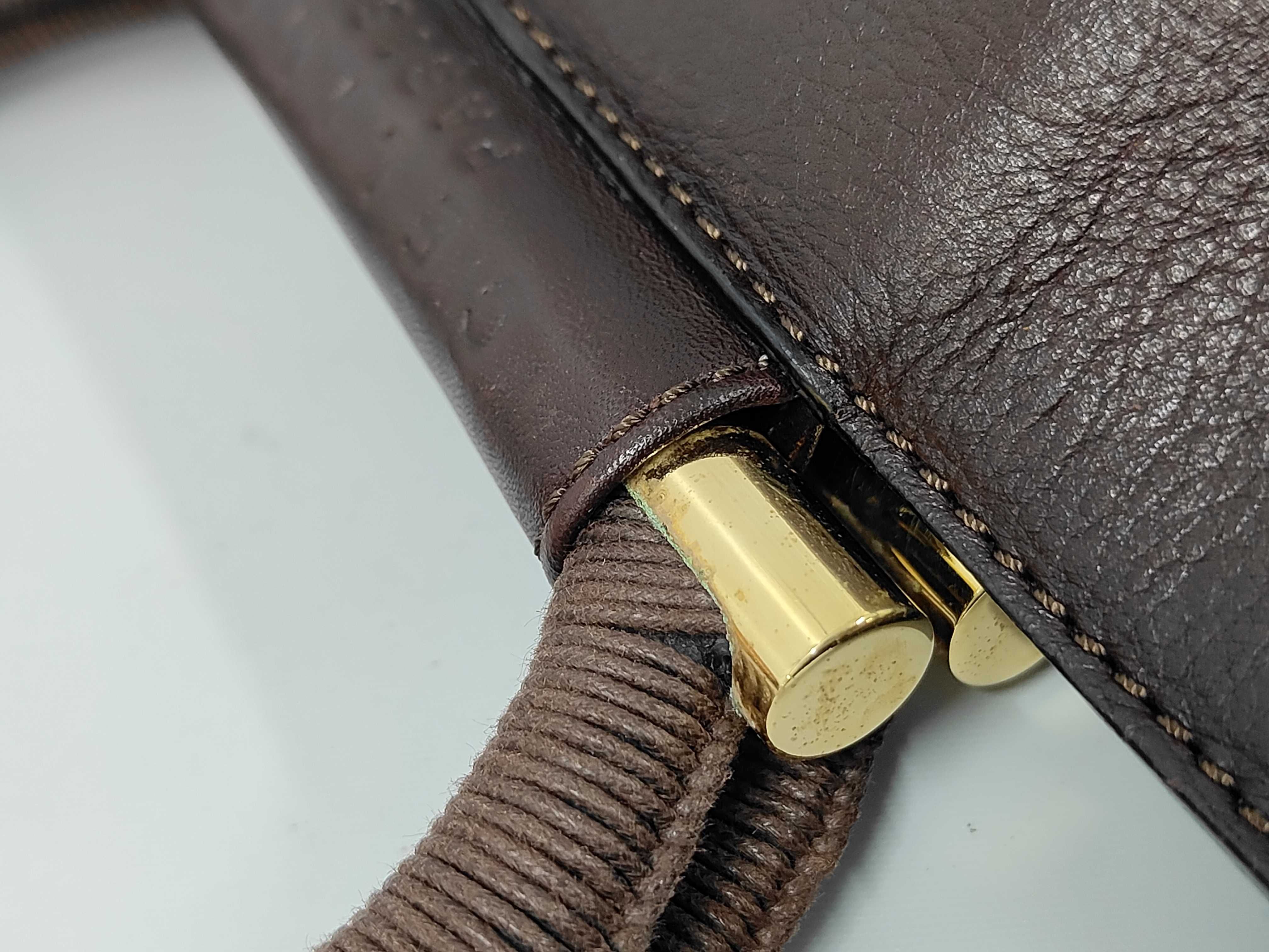 Top Handle Circle Handle Leather Tote Bag — view 7