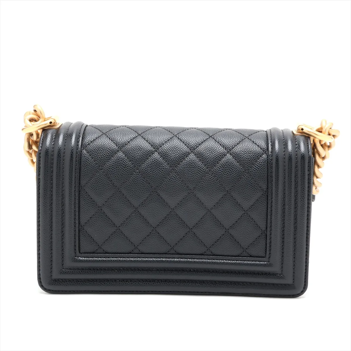 [Individually packaged] Chanel Boy 20 Small Caviar Skin Chain Shoulder Bag, Black with Gold Hardware, 29253944, Serial Number 29, A67085 — view 2