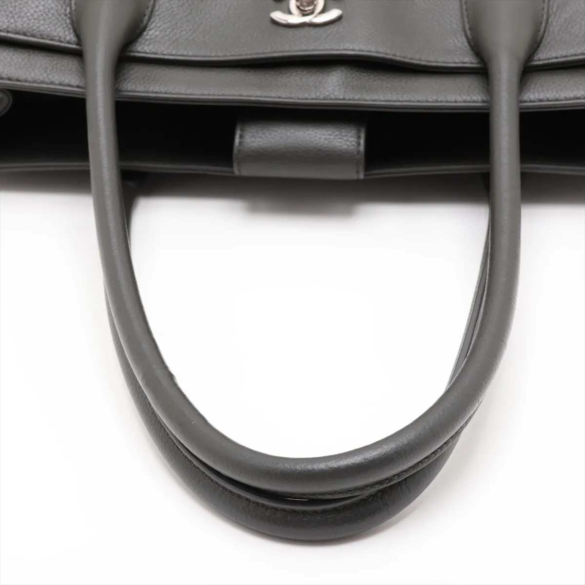 Executive Leather Tote Bag, Khaki, Silver Hardware, 17014702, Serial Number 17 — view 5