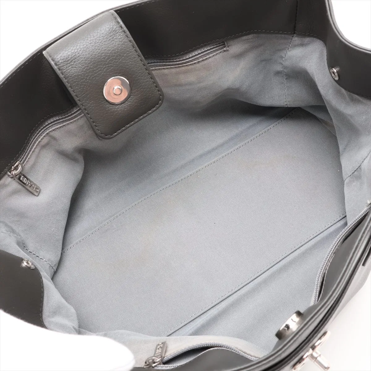 Executive Leather Tote Bag, Khaki, Silver Hardware, 17014702, Serial Number 17 — view 7