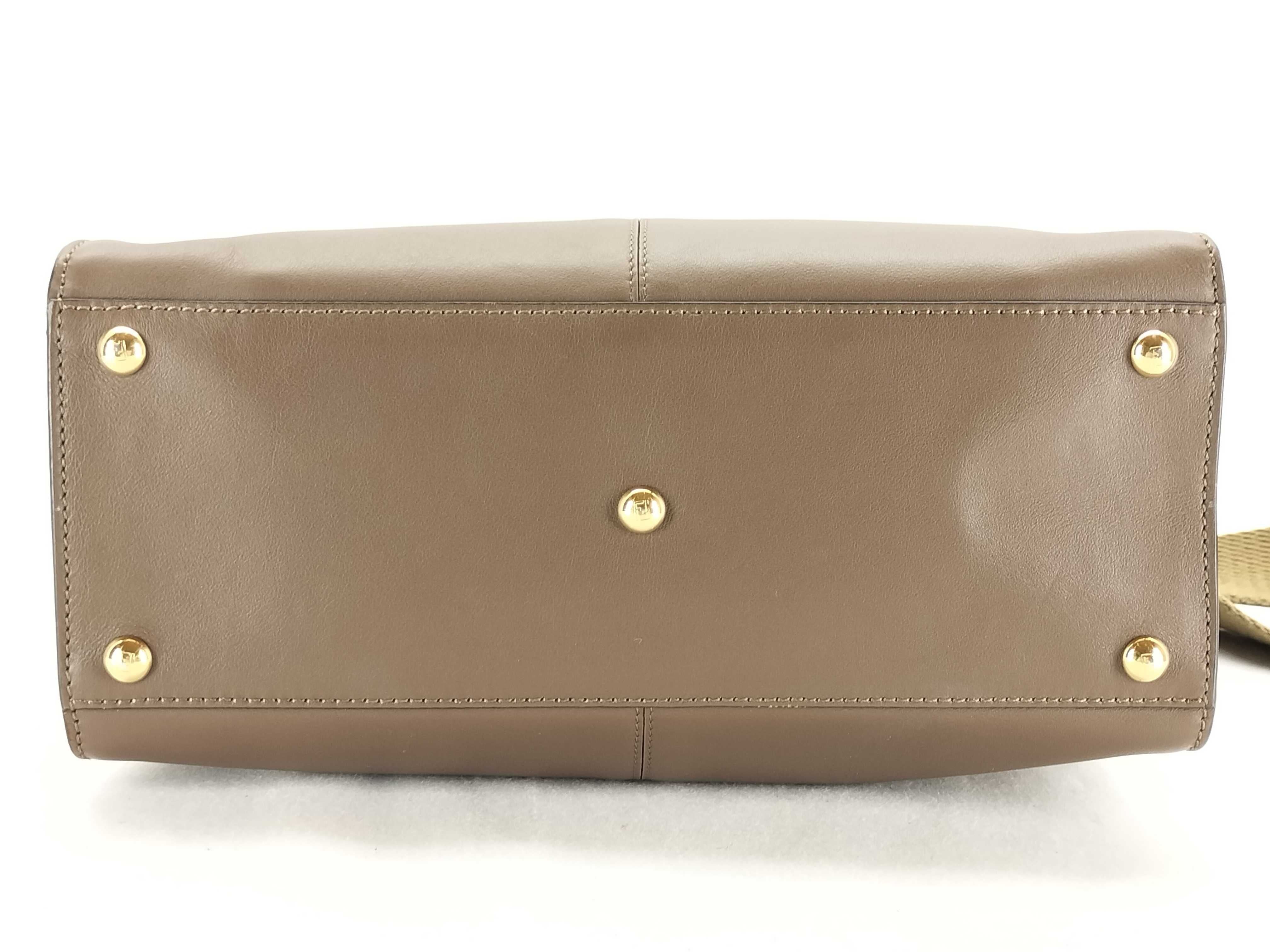 Peekaboo Essentially Leather Handbag, 2-Way, Gray — view 8