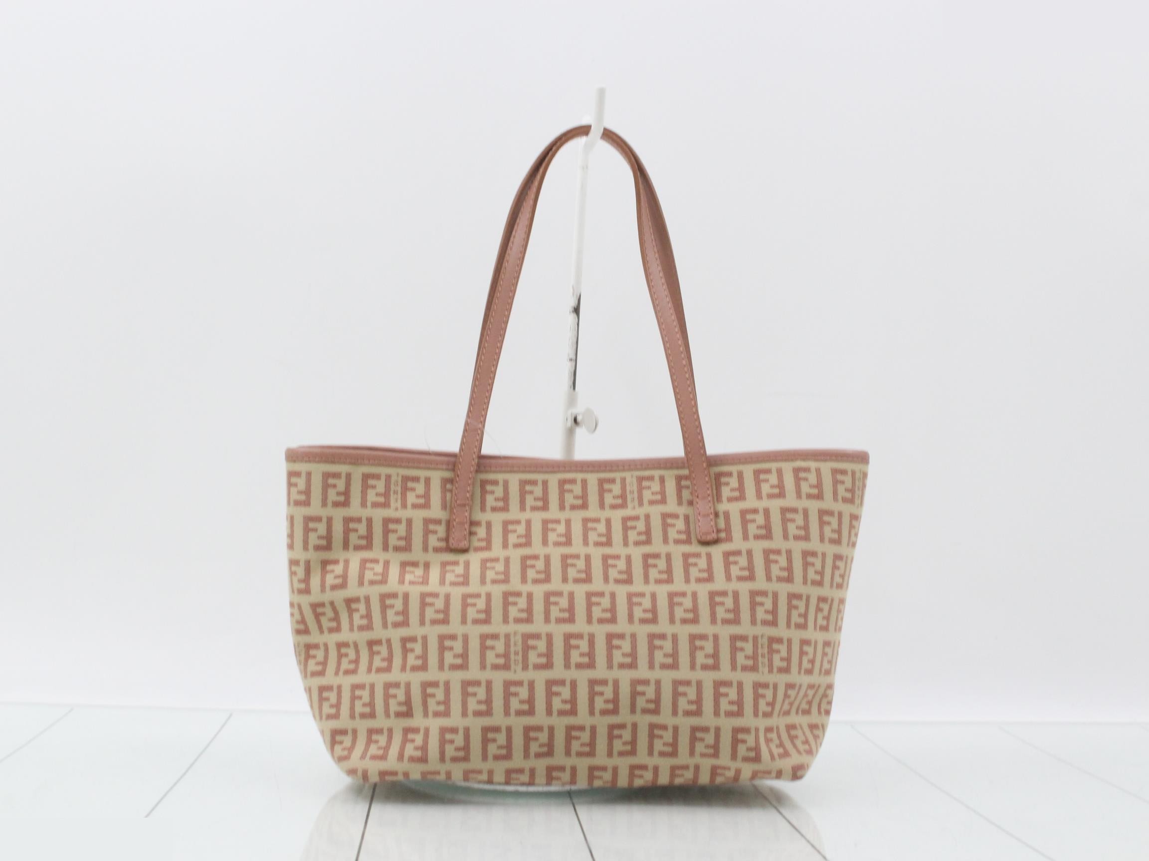 Zucchino Tote Bag, Canvas/Leather, Beige — view 2