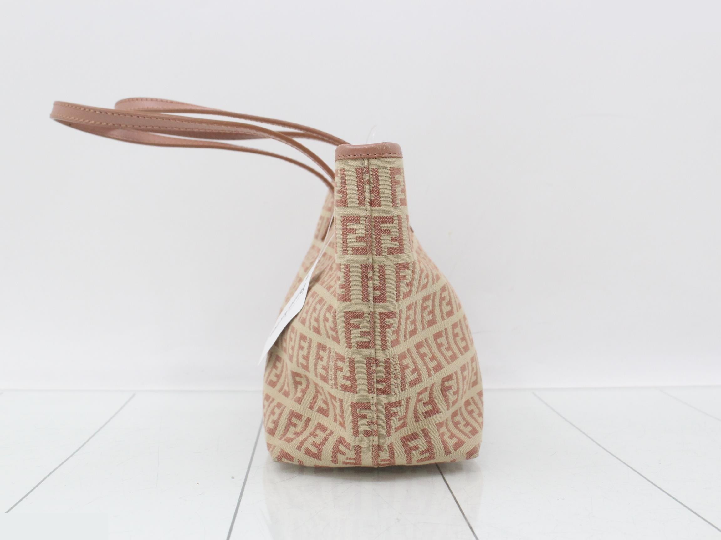 Zucchino Tote Bag, Canvas/Leather, Beige — view 3