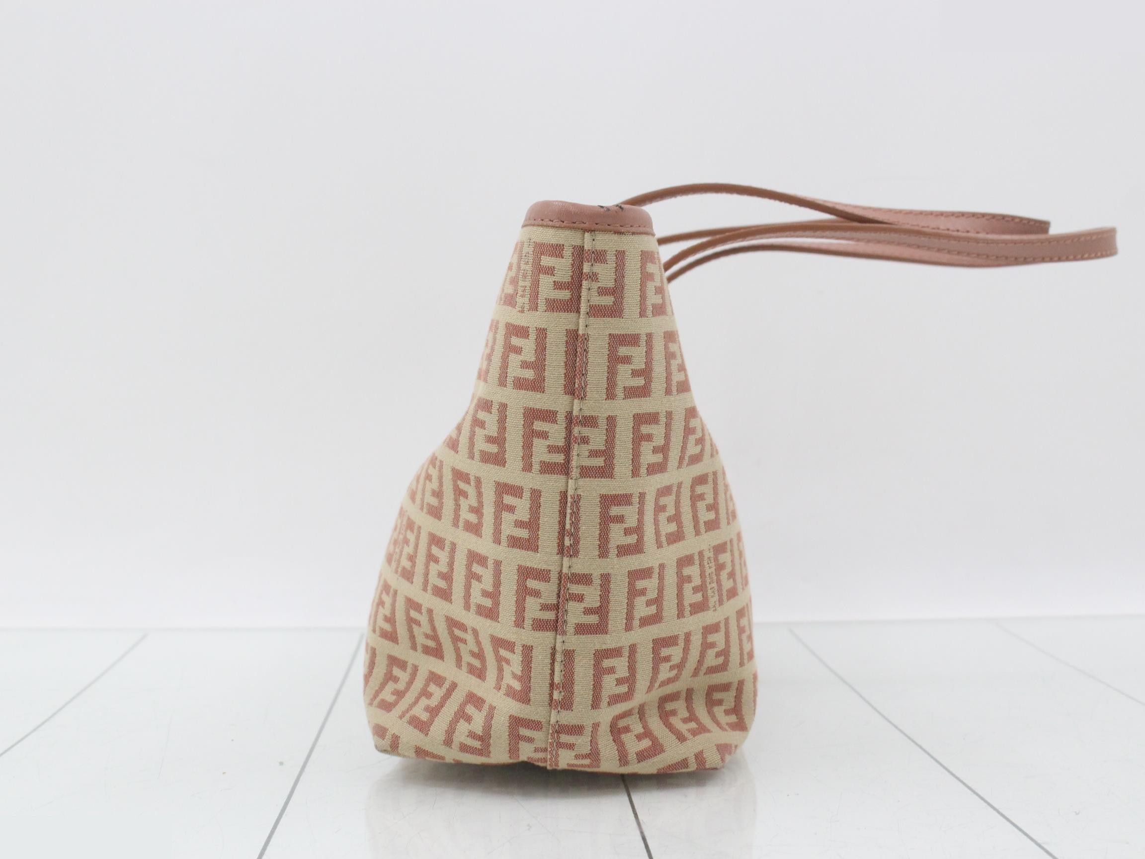 Zucchino Tote Bag, Canvas/Leather, Beige — view 4