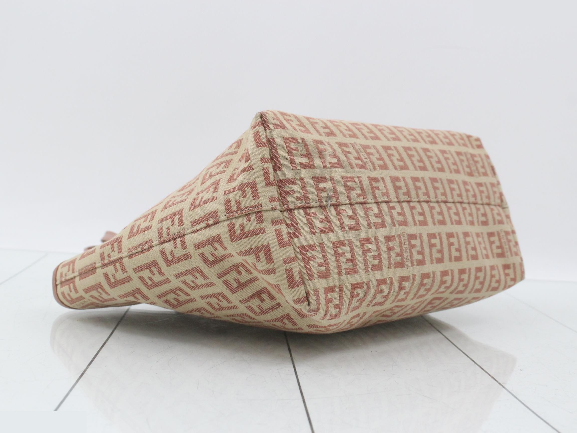 Zucchino Tote Bag, Canvas/Leather, Beige — view 5