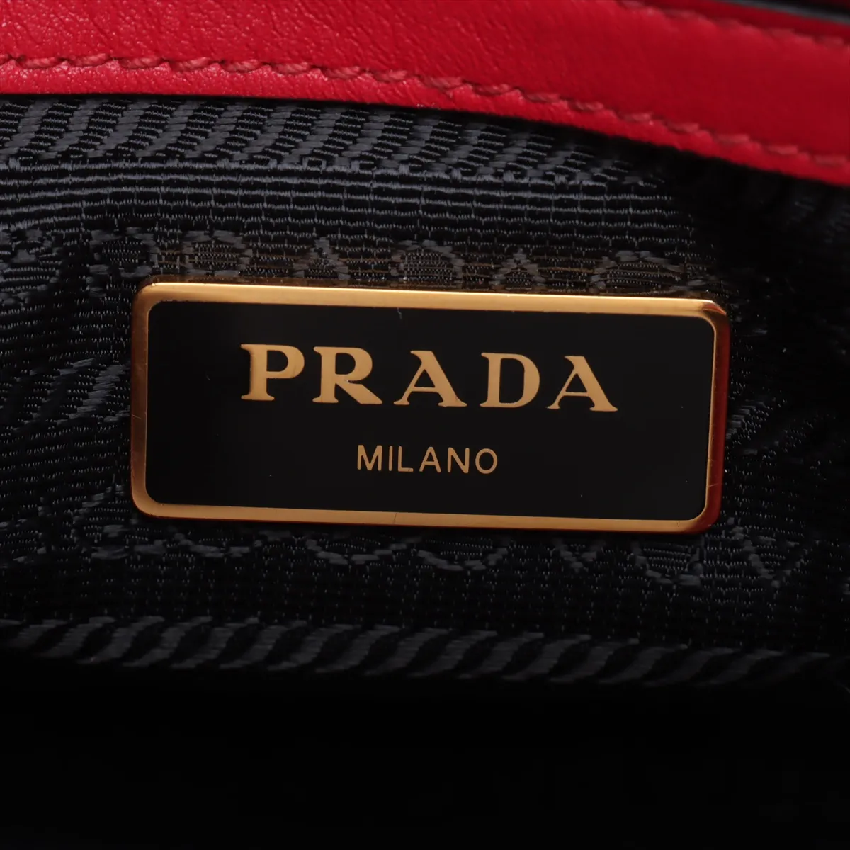 Saffiano Leather 2-Way Handbag, Red, Unsigned Guarantee Card — view 11