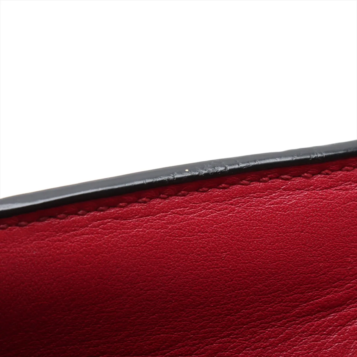 Saffiano Leather 2-Way Handbag, Red, Unsigned Guarantee Card — view 12