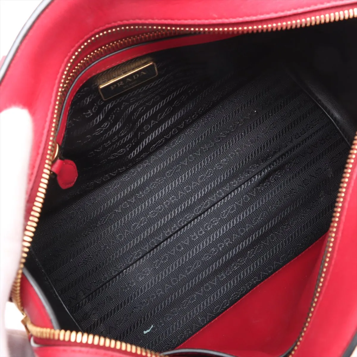 Saffiano Leather 2-Way Handbag, Red, Unsigned Guarantee Card — view 8