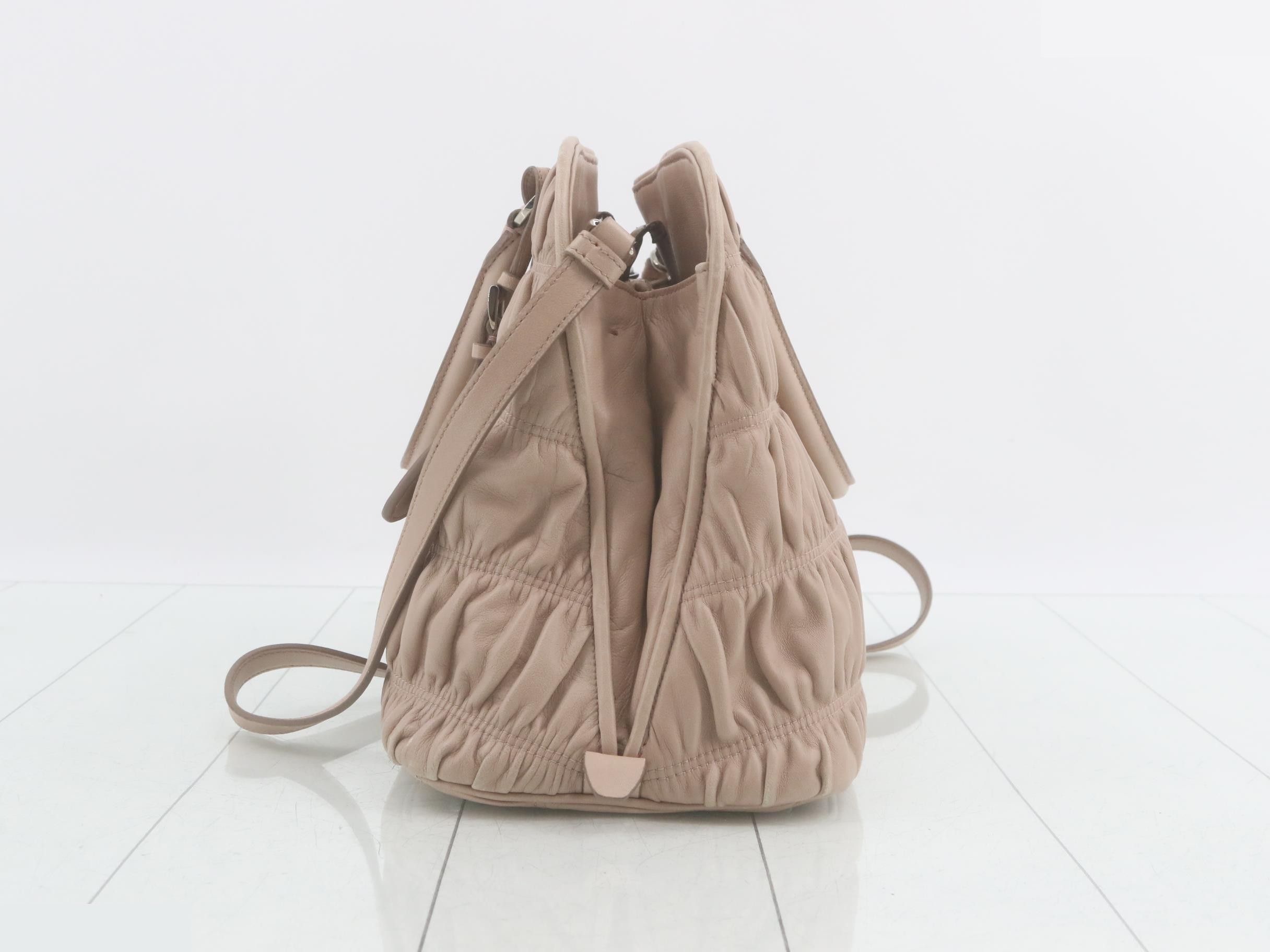 2-Way Leather Pink Shoulder Bag — view 3