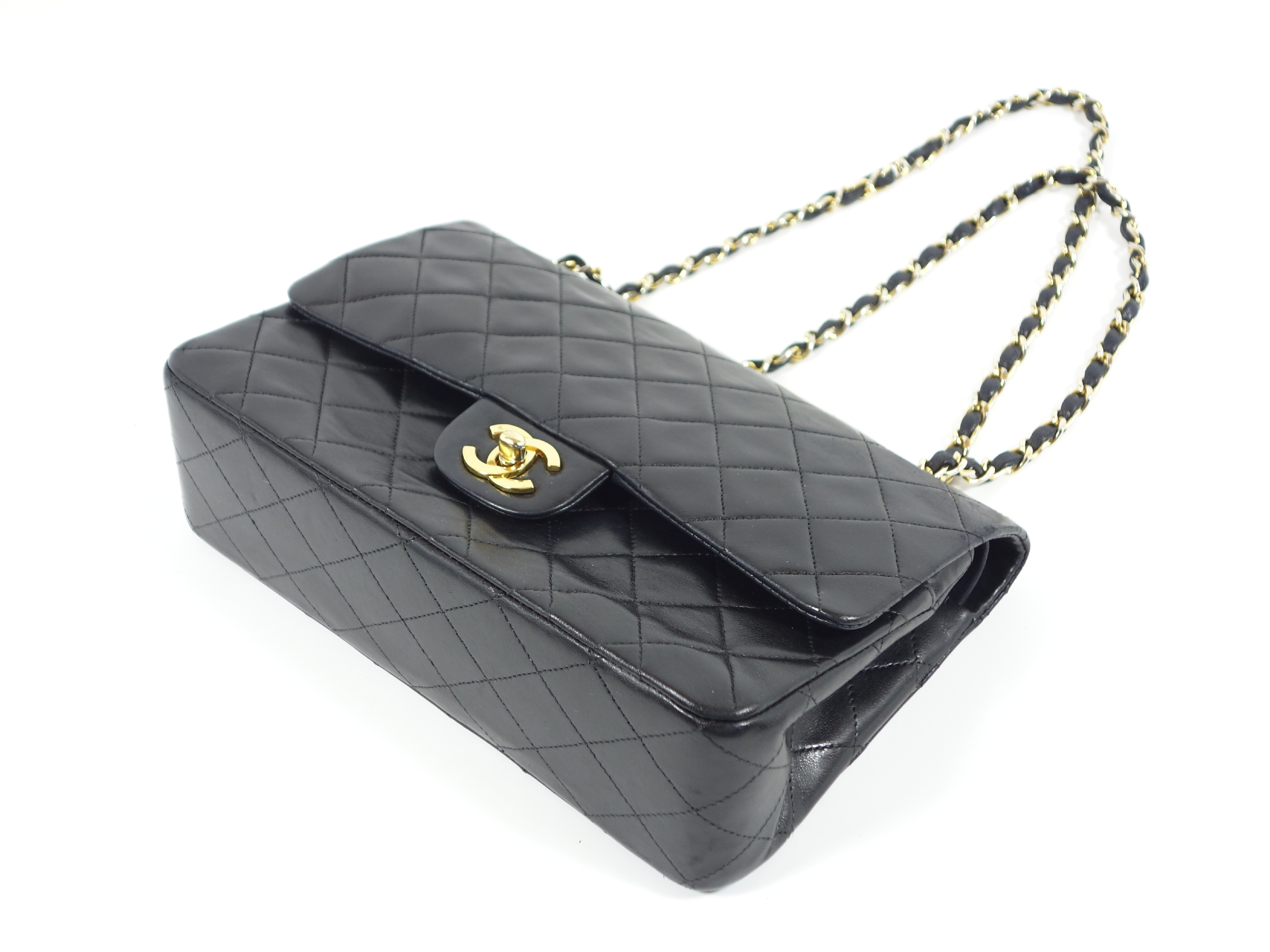 Double Flap Lambskin Shoulder Bag W25 BK — view 3