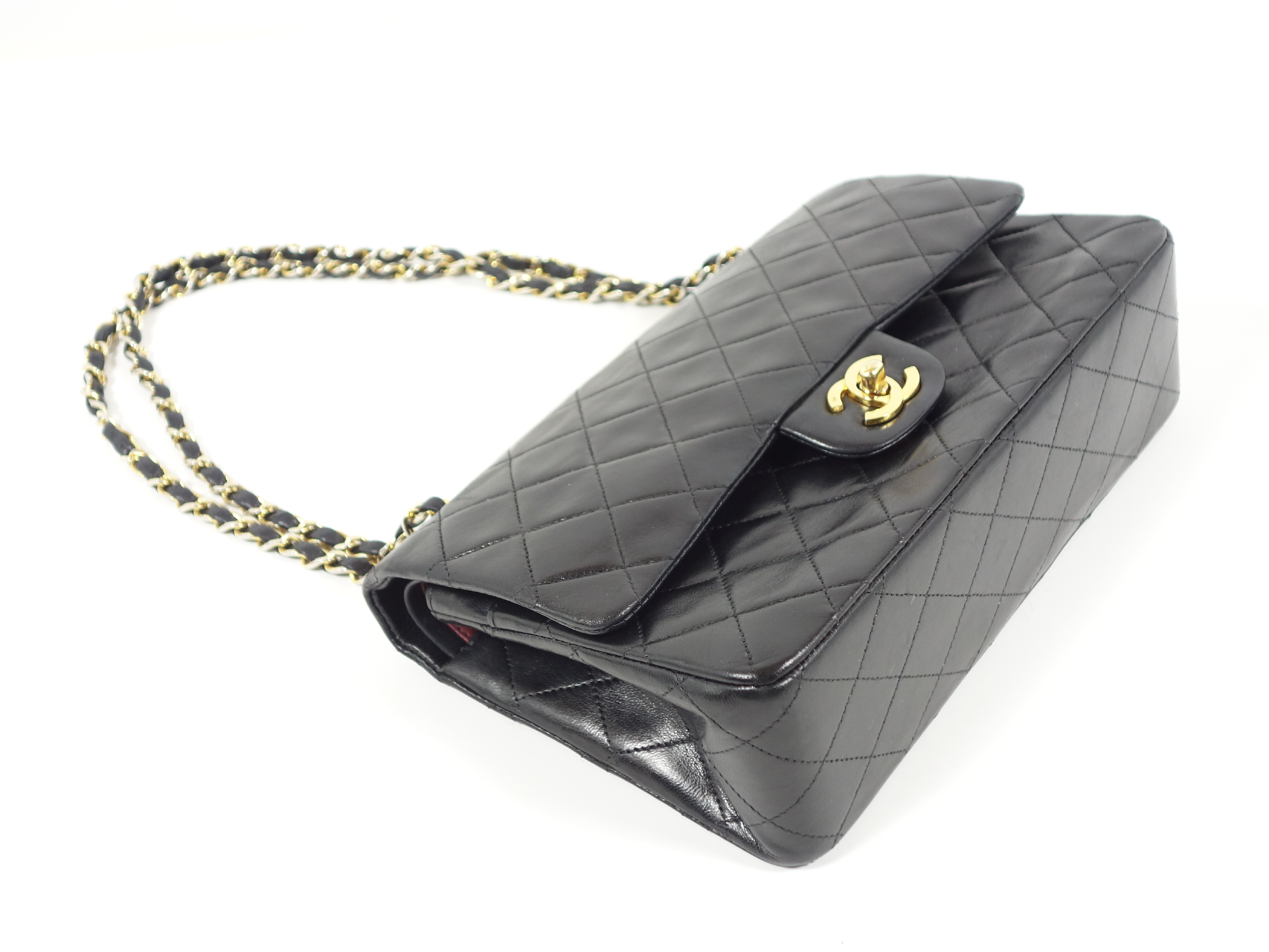 Double Flap Lambskin Shoulder Bag W25 BK — view 4