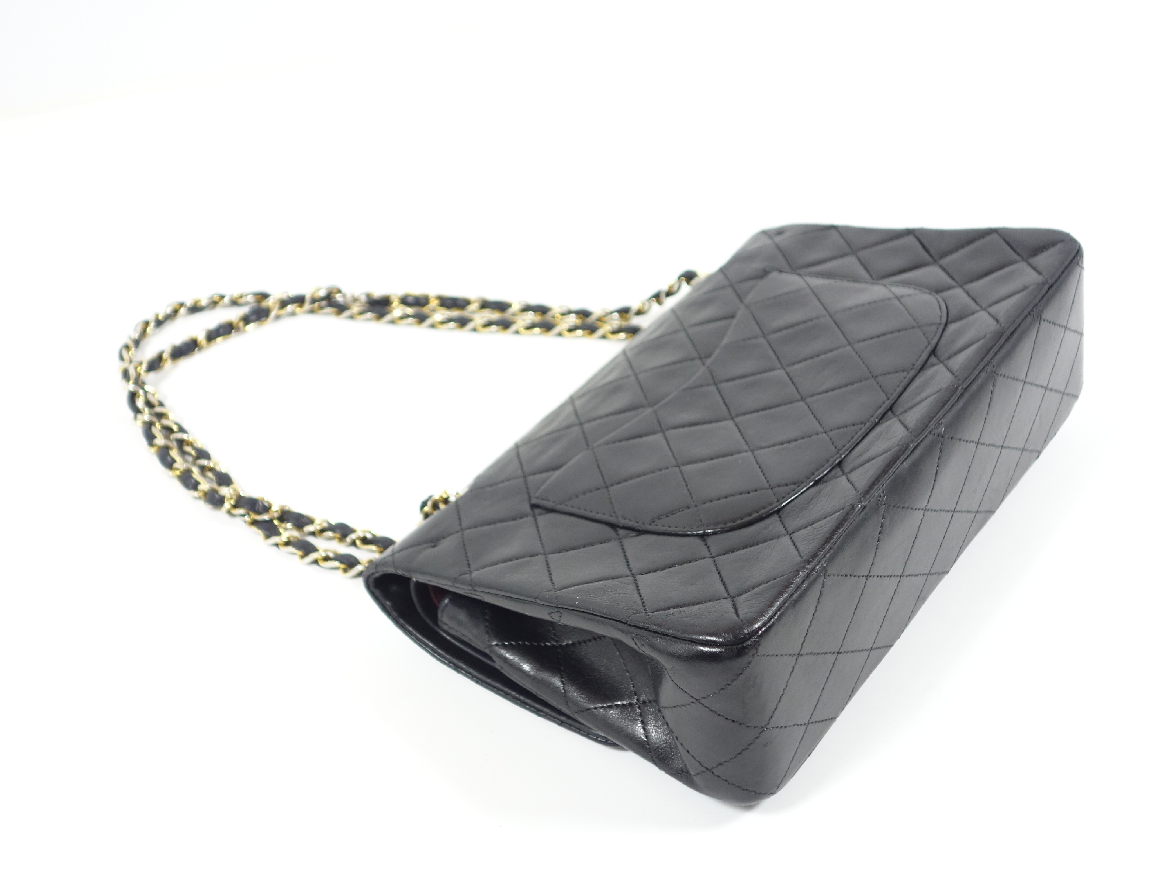 Double Flap Lambskin Shoulder Bag W25 BK — view 8