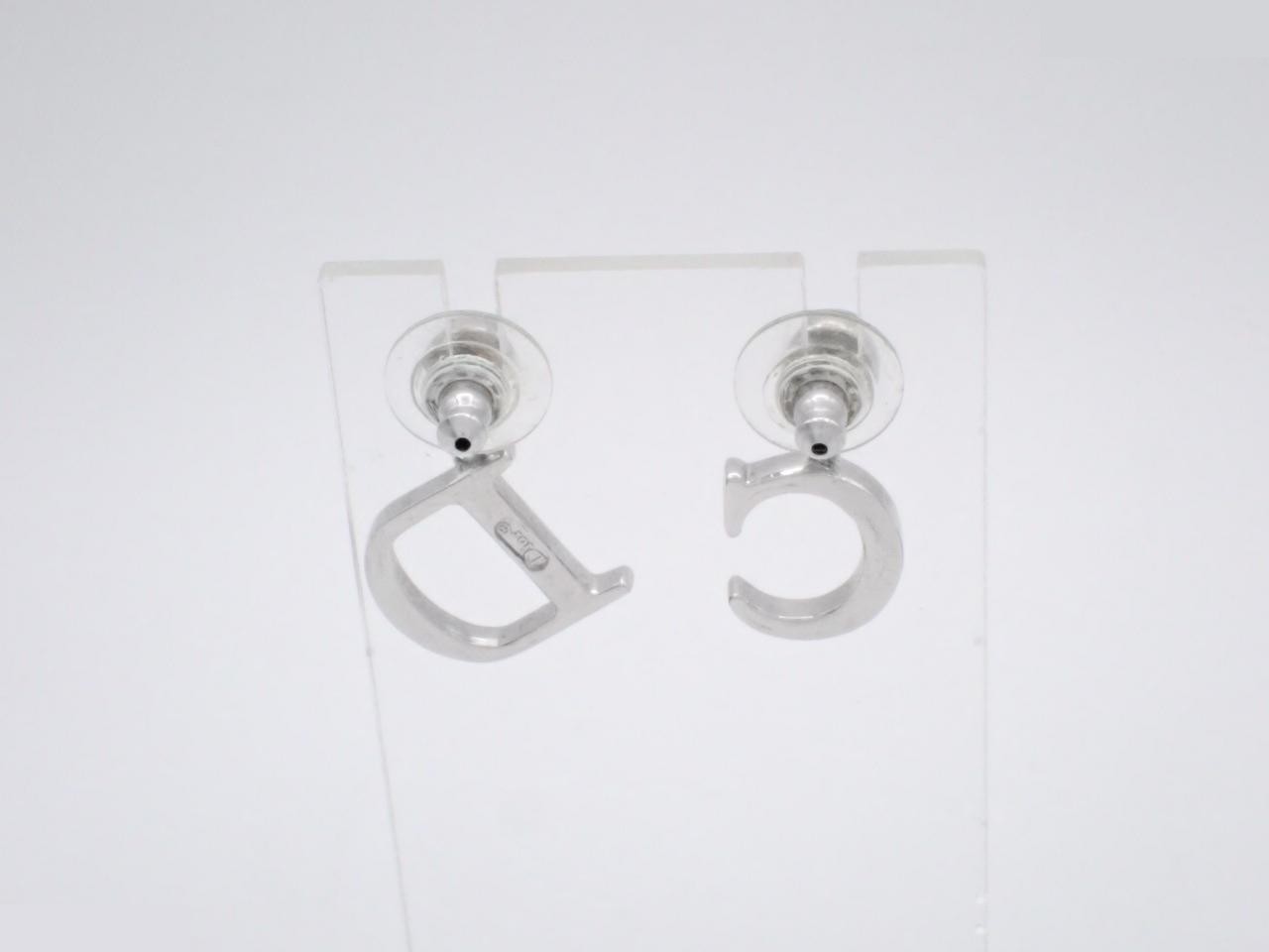 CD logo rhinestone earrings — view 2