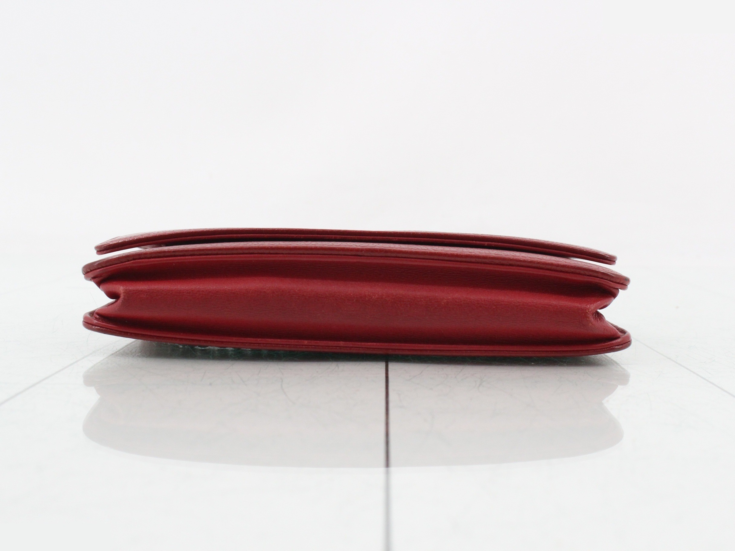 Caviar leather Coco Mark chain wallet, red — view 3