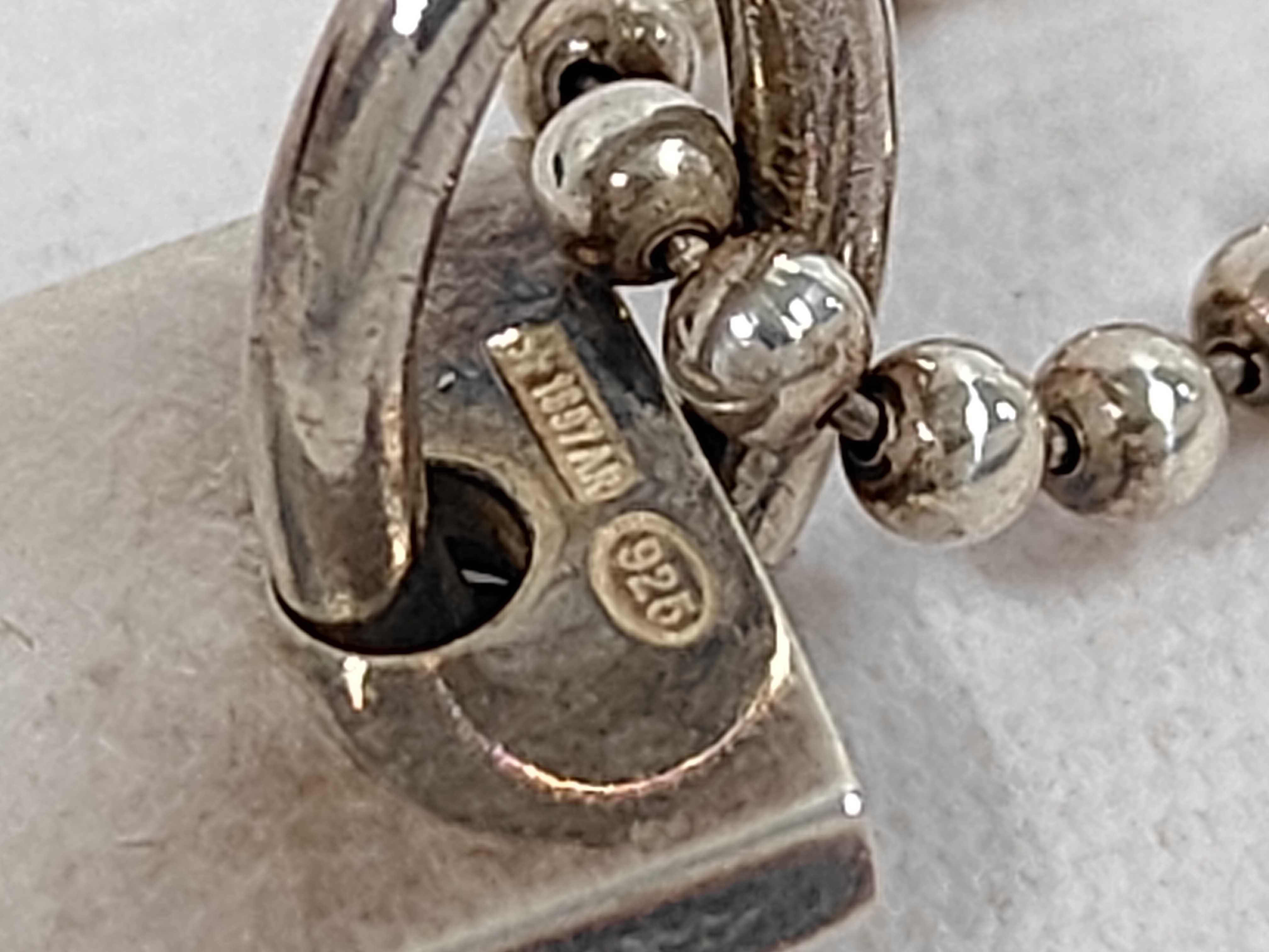 SV925 Ball Chain Plate Necklace, 8.92g, with Box and Dust Bag. — view 4