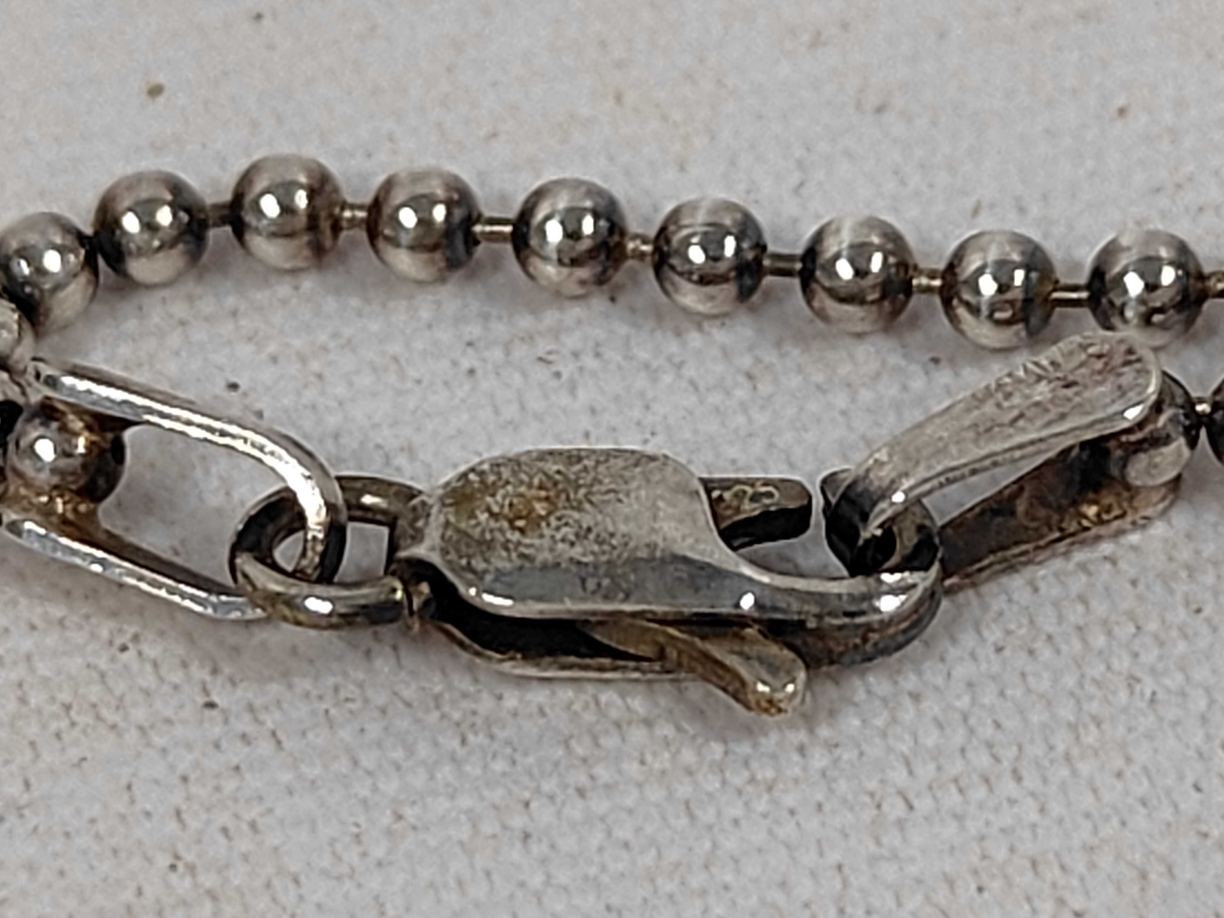 SV925 Ball Chain Plate Necklace, 8.92g, with Box and Dust Bag. — view 5