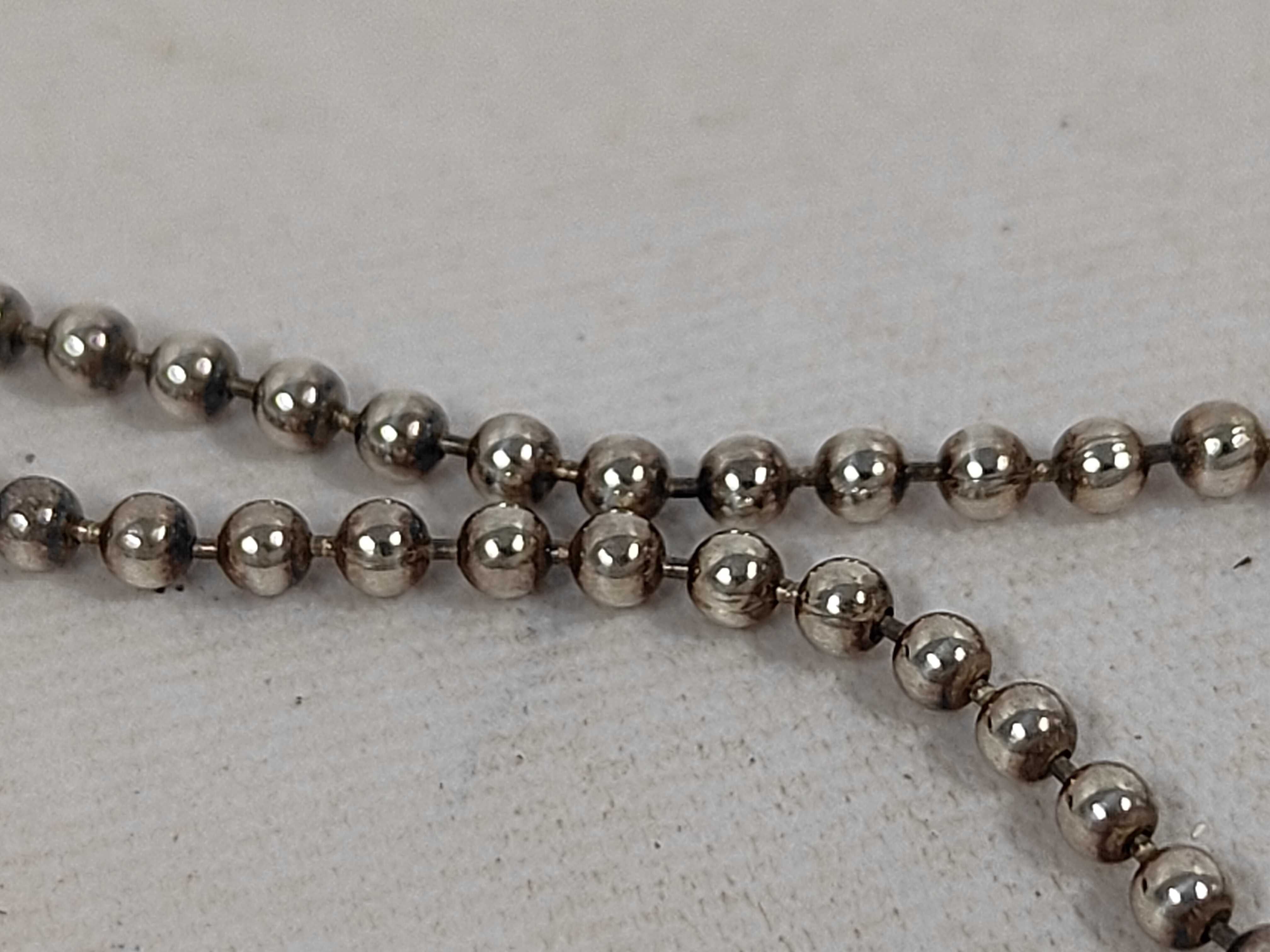 SV925 Ball Chain Plate Necklace, 8.92g, with Box and Dust Bag. — view 6
