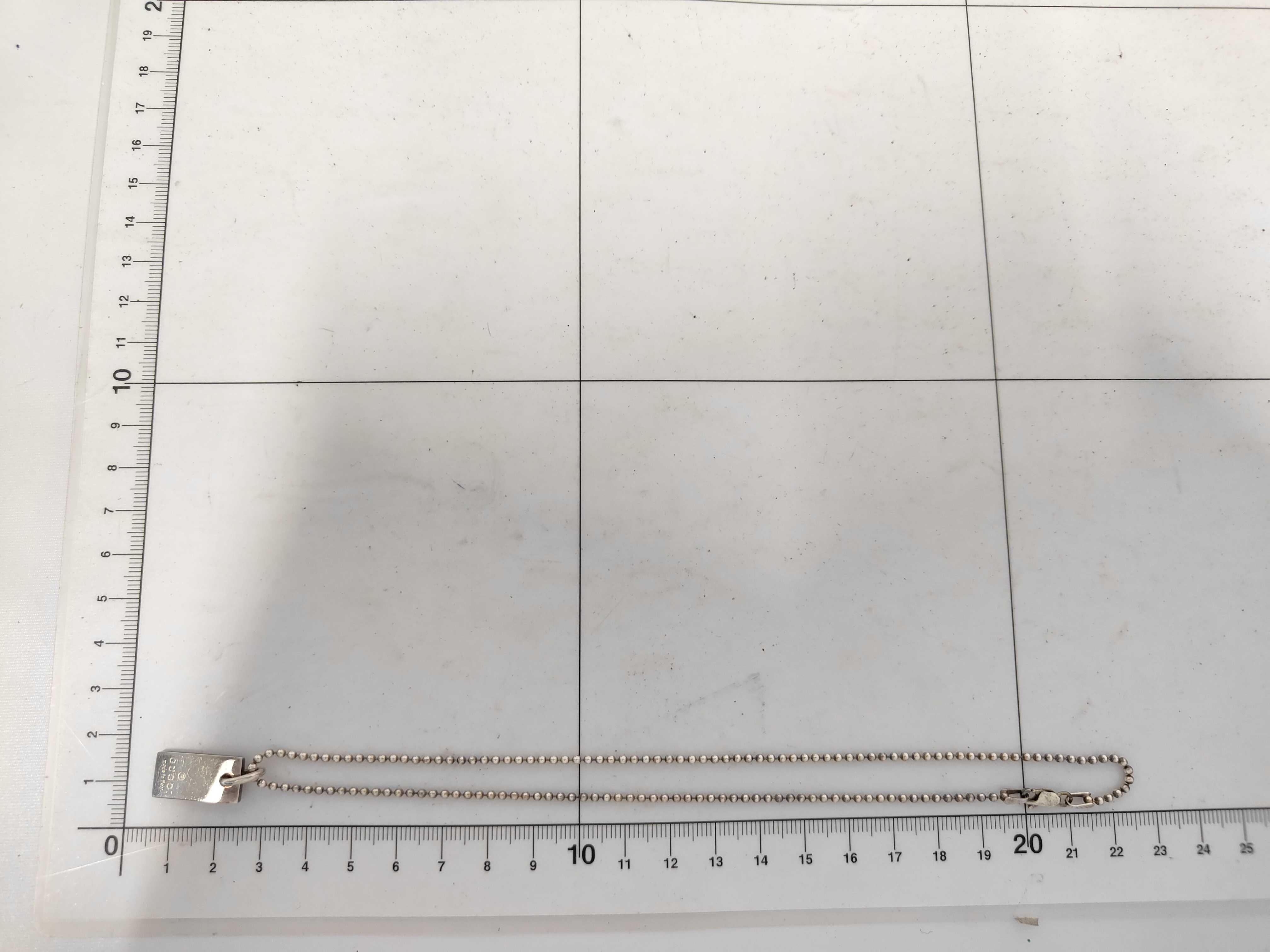 SV925 Ball Chain Plate Necklace, 8.92g, with Box and Dust Bag. — view 9