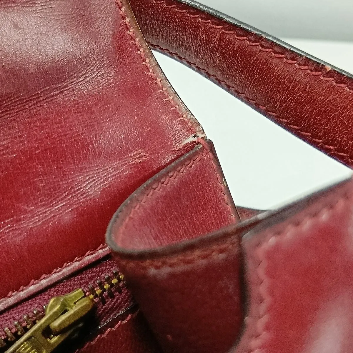 Hermès Sologne Box Calf Rouge H Gold Hardware F: 1976 — view 14