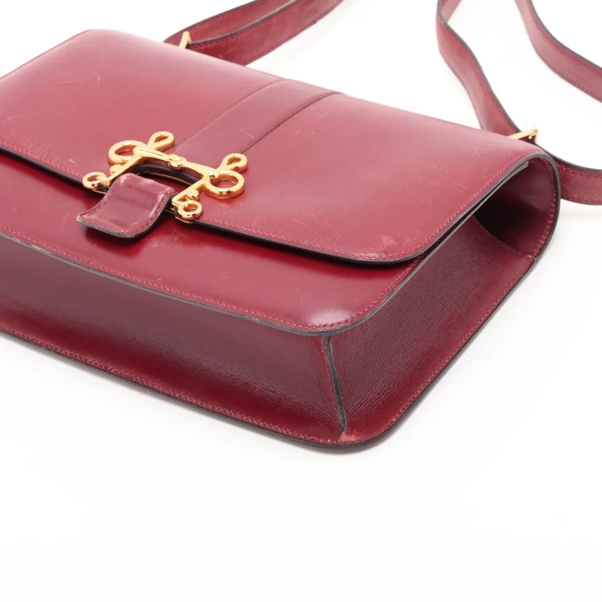Hermès Sologne Box Calf Rouge H Gold Hardware F: 1976 — view 3