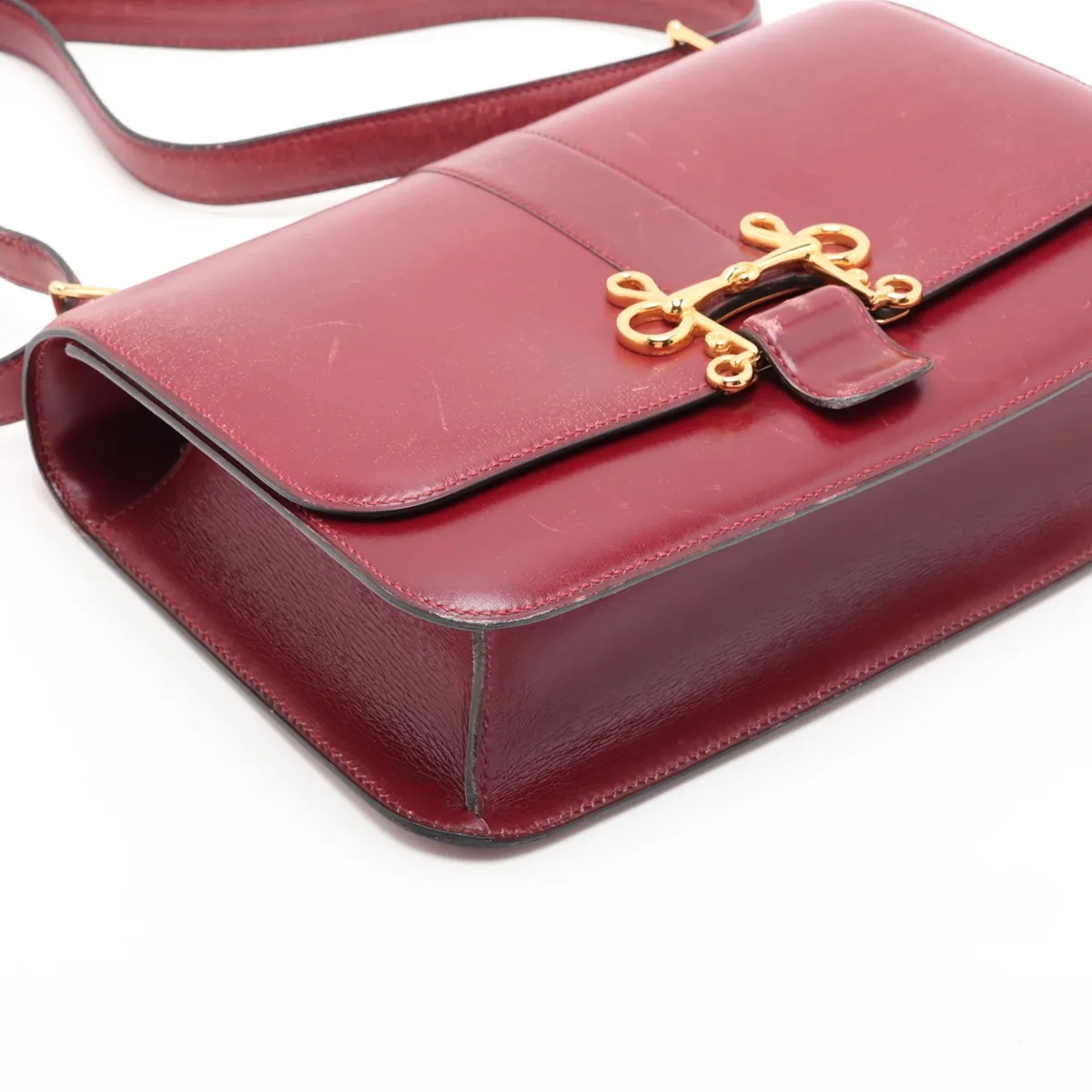 Hermès Sologne Box Calf Rouge H Gold Hardware F: 1976 — view 4