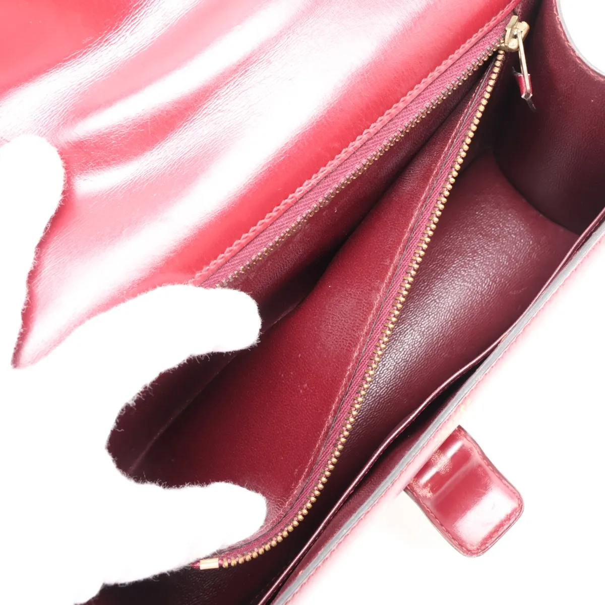 Hermès Sologne Box Calf Rouge H Gold Hardware F: 1976 — view 8