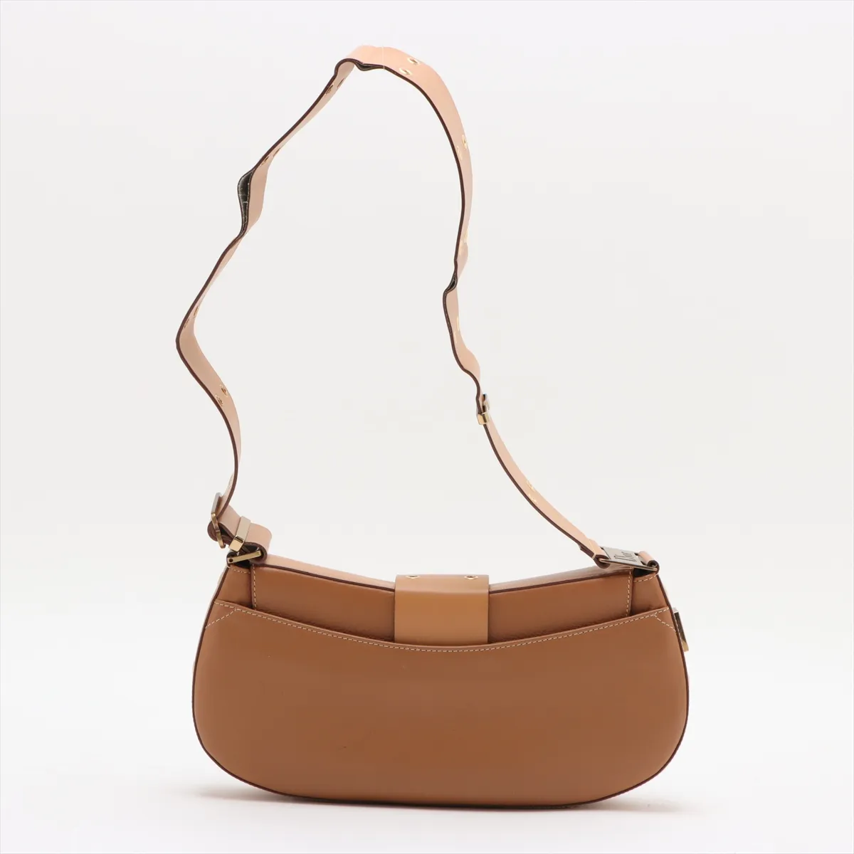 Street Chic Canvas x Leather Shoulder Bag Beige Pouch Missing — view 2