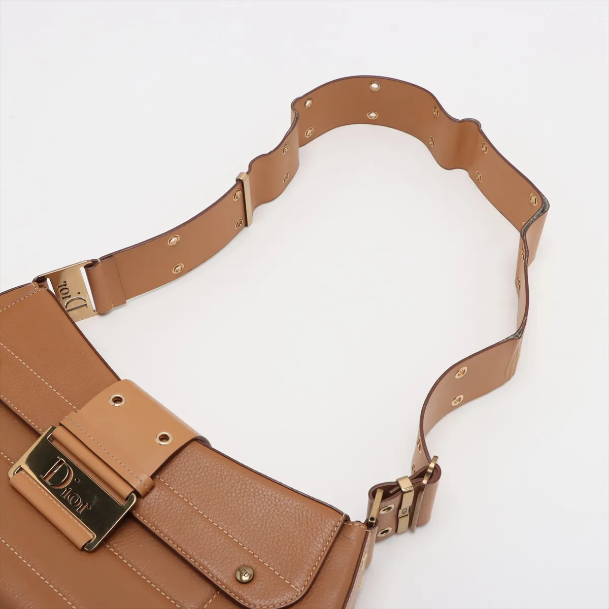 Street Chic Canvas x Leather Shoulder Bag Beige Pouch Missing — view 5