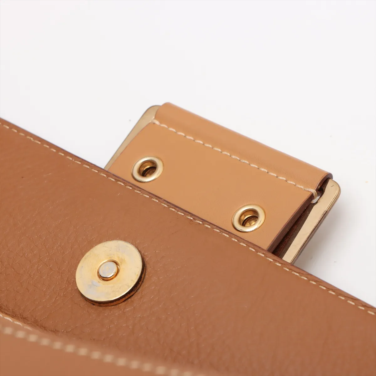 Street Chic Canvas x Leather Shoulder Bag Beige Pouch Missing — view 10