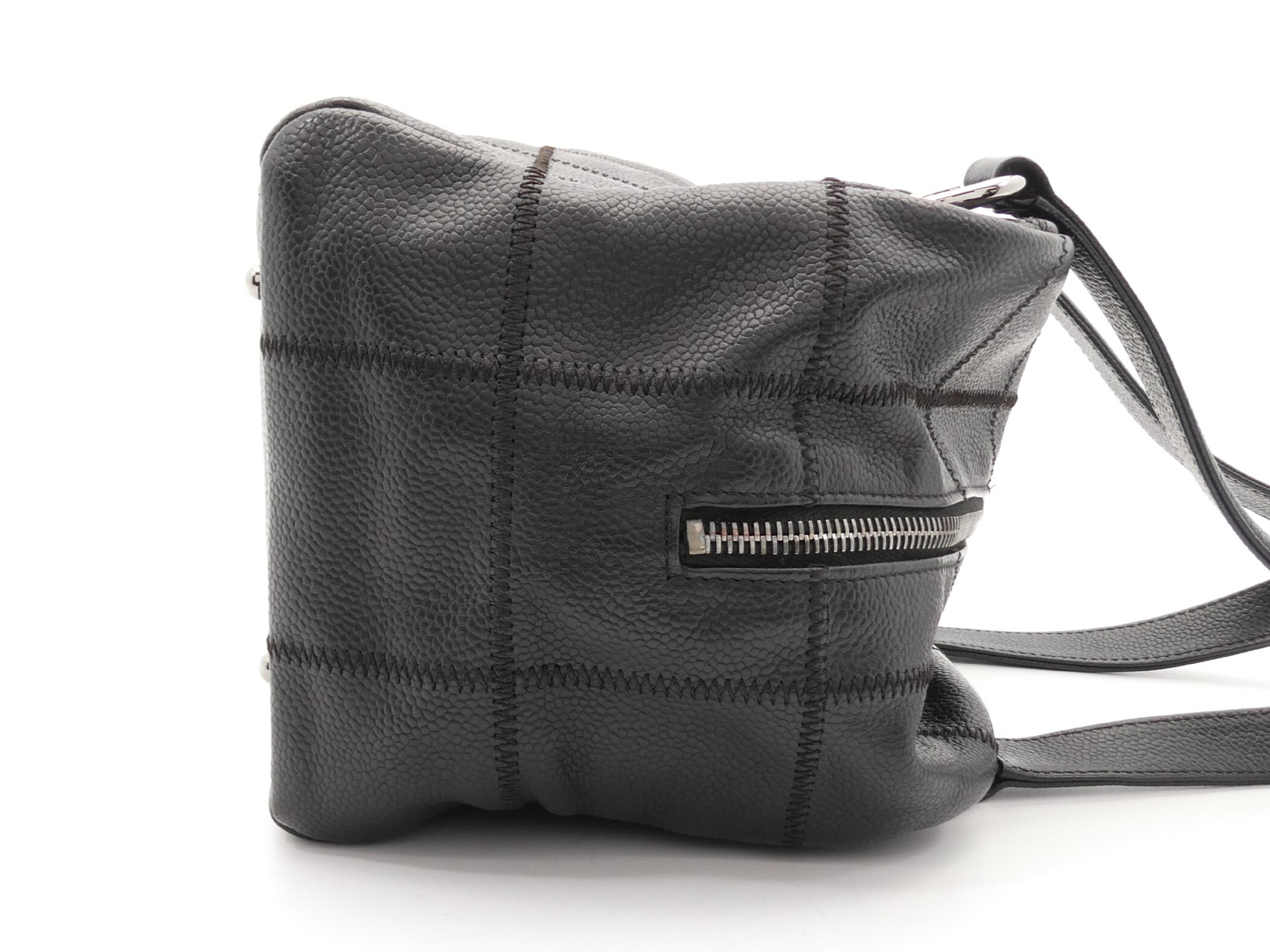 Chocolate Bar Logo Caviar Skin Shoulder Bag — view 4
