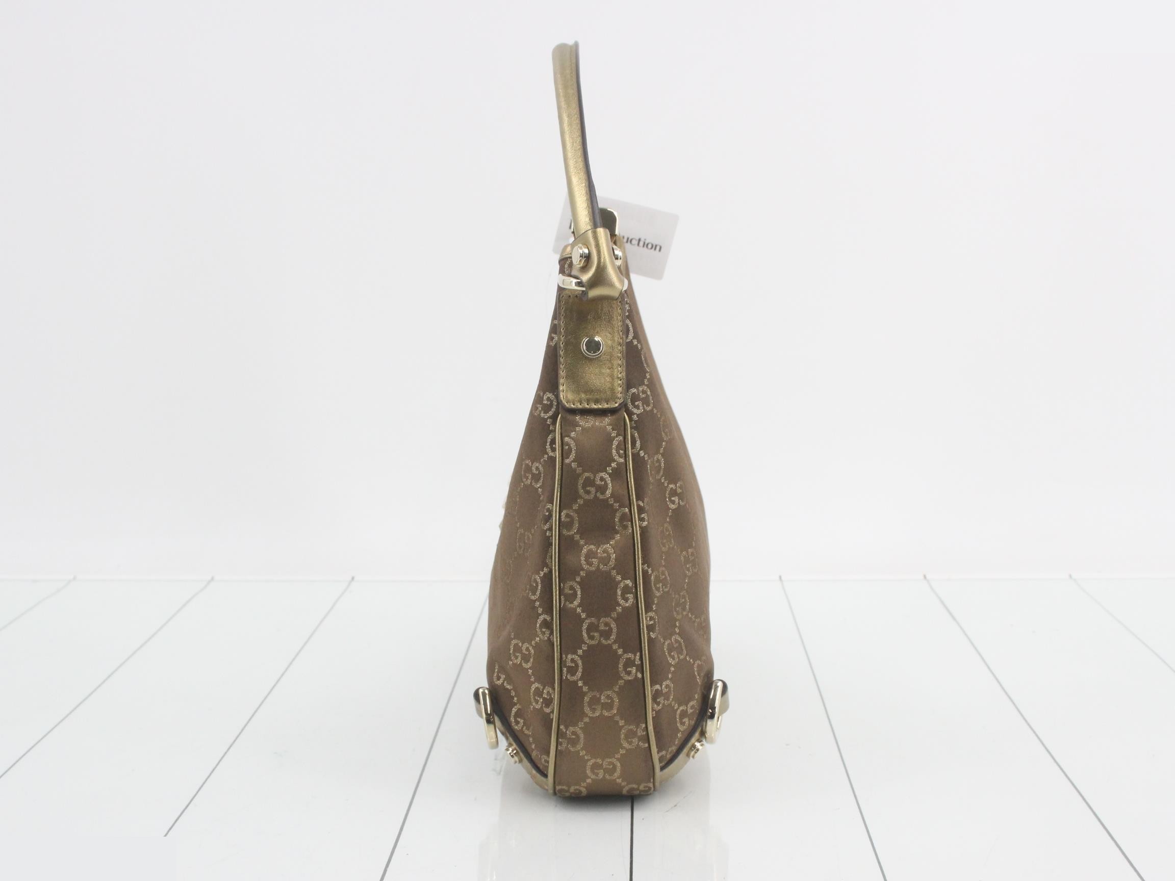 One-shoulder bag, item number 214397, GG canvas, gold. — view 3